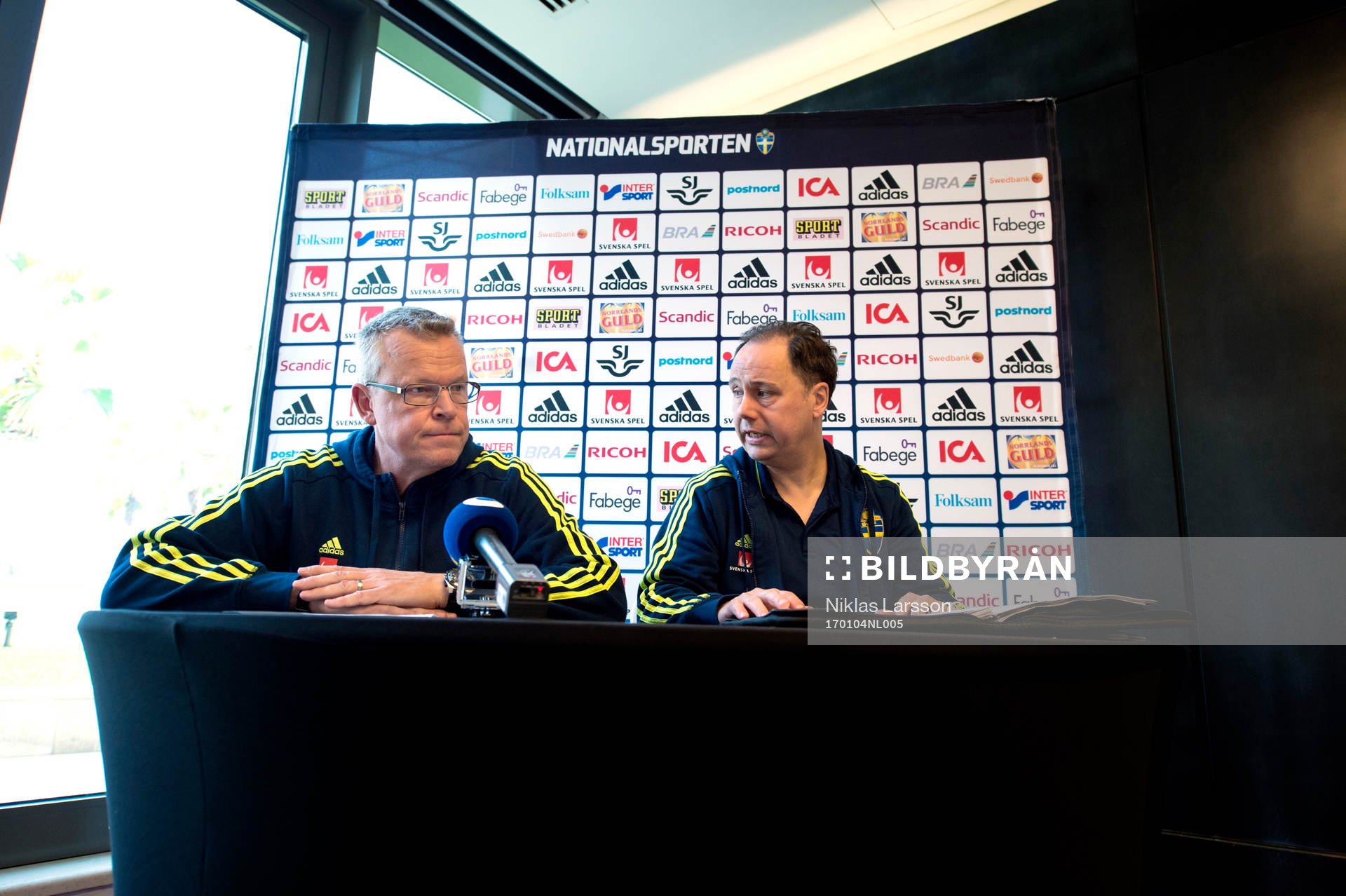 Förbundskapten Janne Andersson och kommunikationschef
