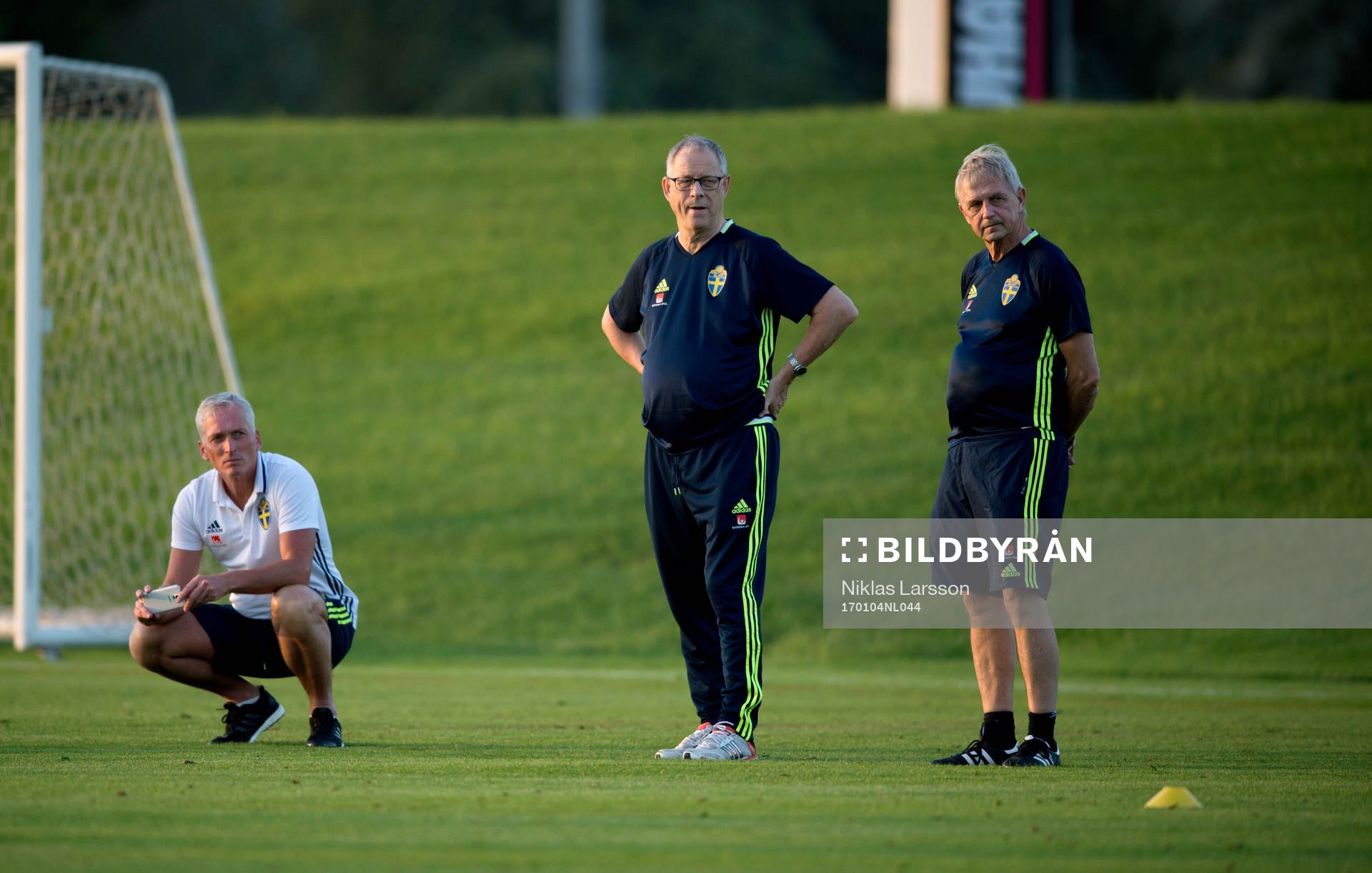 Sveriges Håkan Sjöstrand, Lars Lagerbäck och Lars Richt