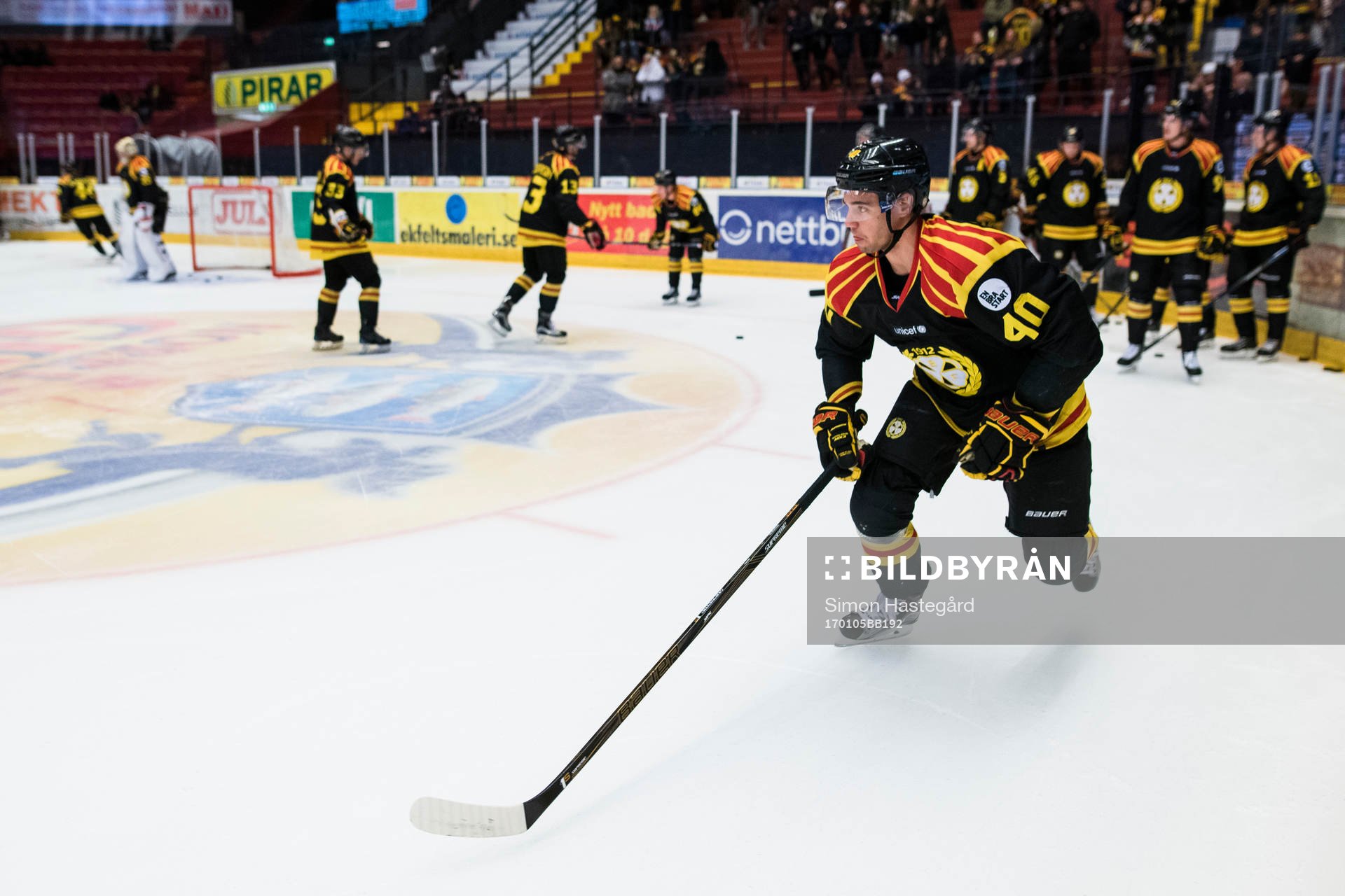 Brynäs Jesper Jensen  före ishockeymatchen i SHL mellan