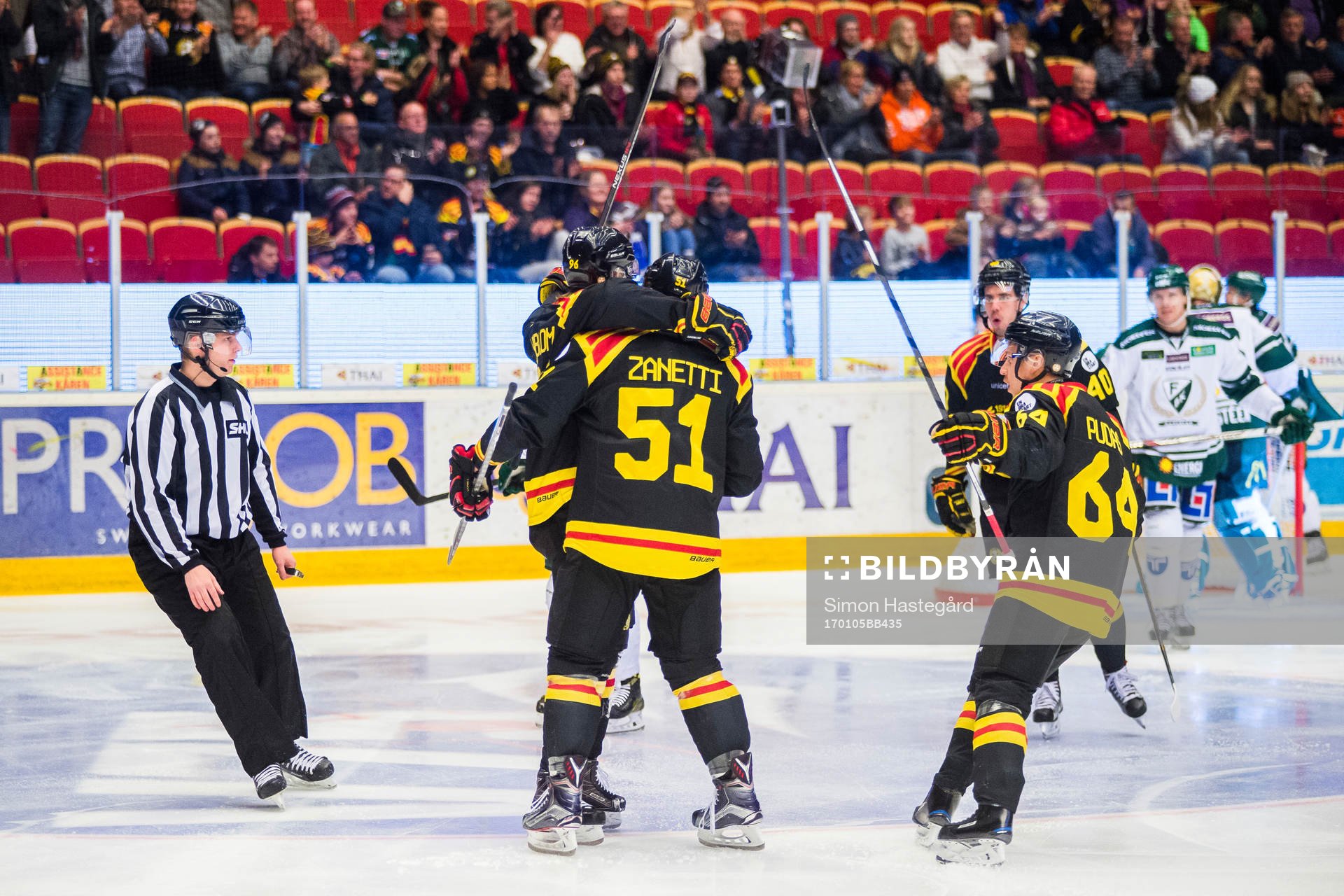 Brynäs Oskar Lindblom , Marc Zanetti och Jonathan Pudas