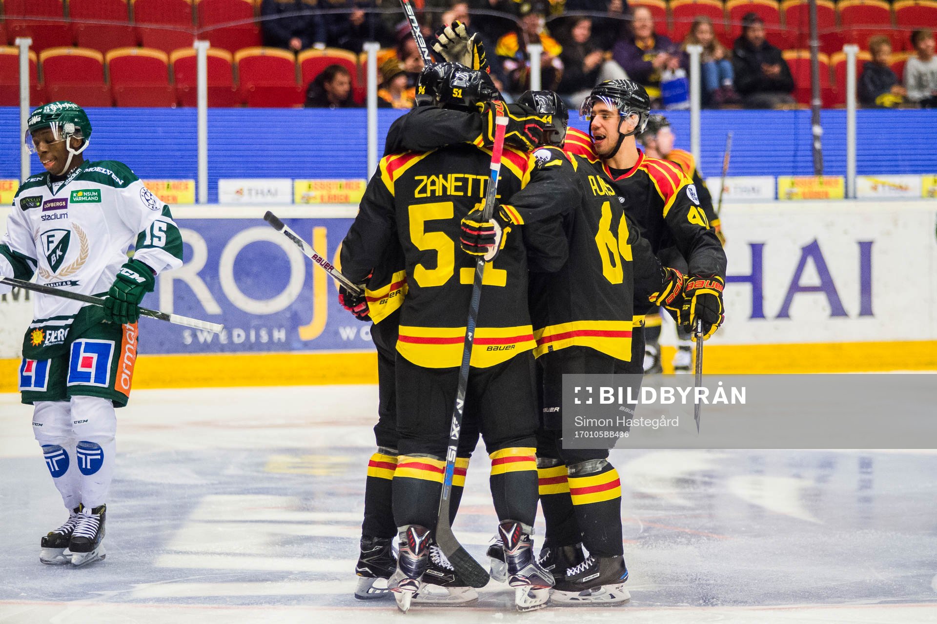 Brynäs Oskar Lindblom , Marc Zanetti, Jesper Jensen och