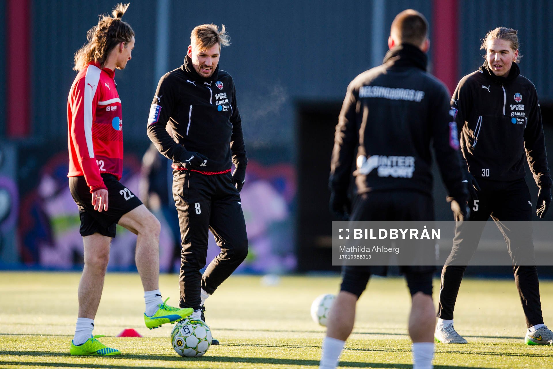 Helsingborgs Jesper Lange, Martin Christensen och Charlie