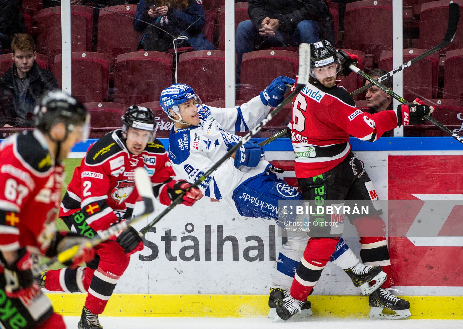 Malmö Redhawks Konstantin Komarek, Erik Andersson och