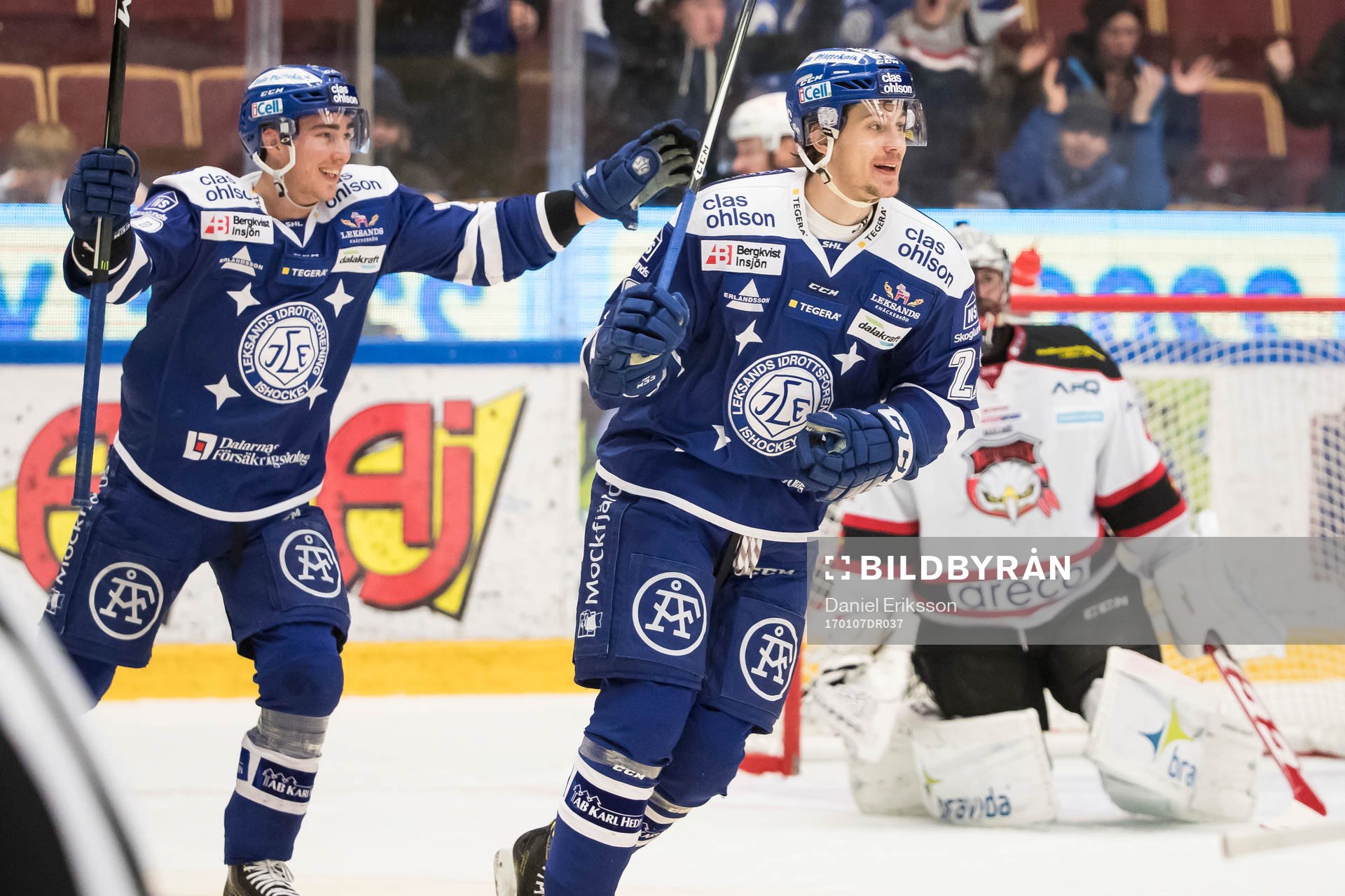 Leksands Tobias Forsberg och Sondre Olden jublar