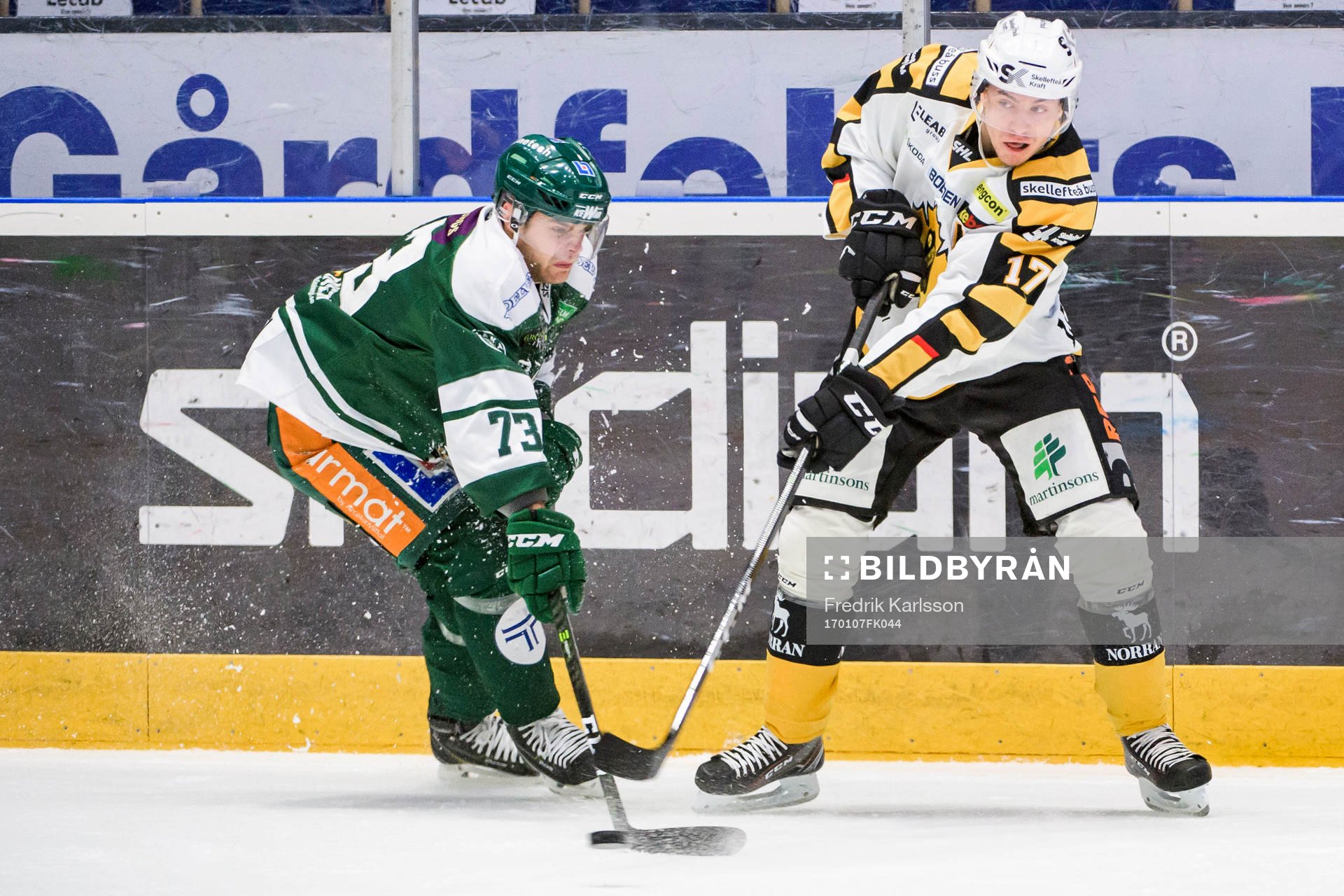 Färjestads Anton Grundel och Skellefteås Pär Lindholm