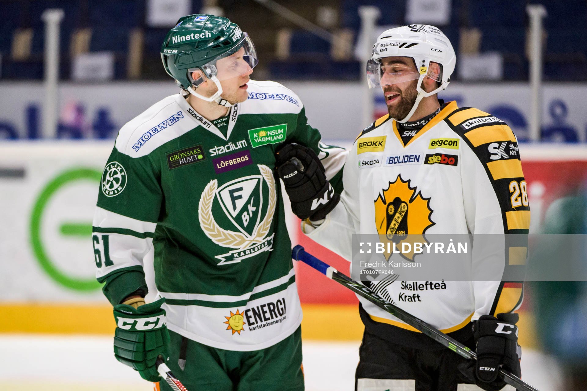 Färjestads Johan Ryno och Skellefteås Johan Alm