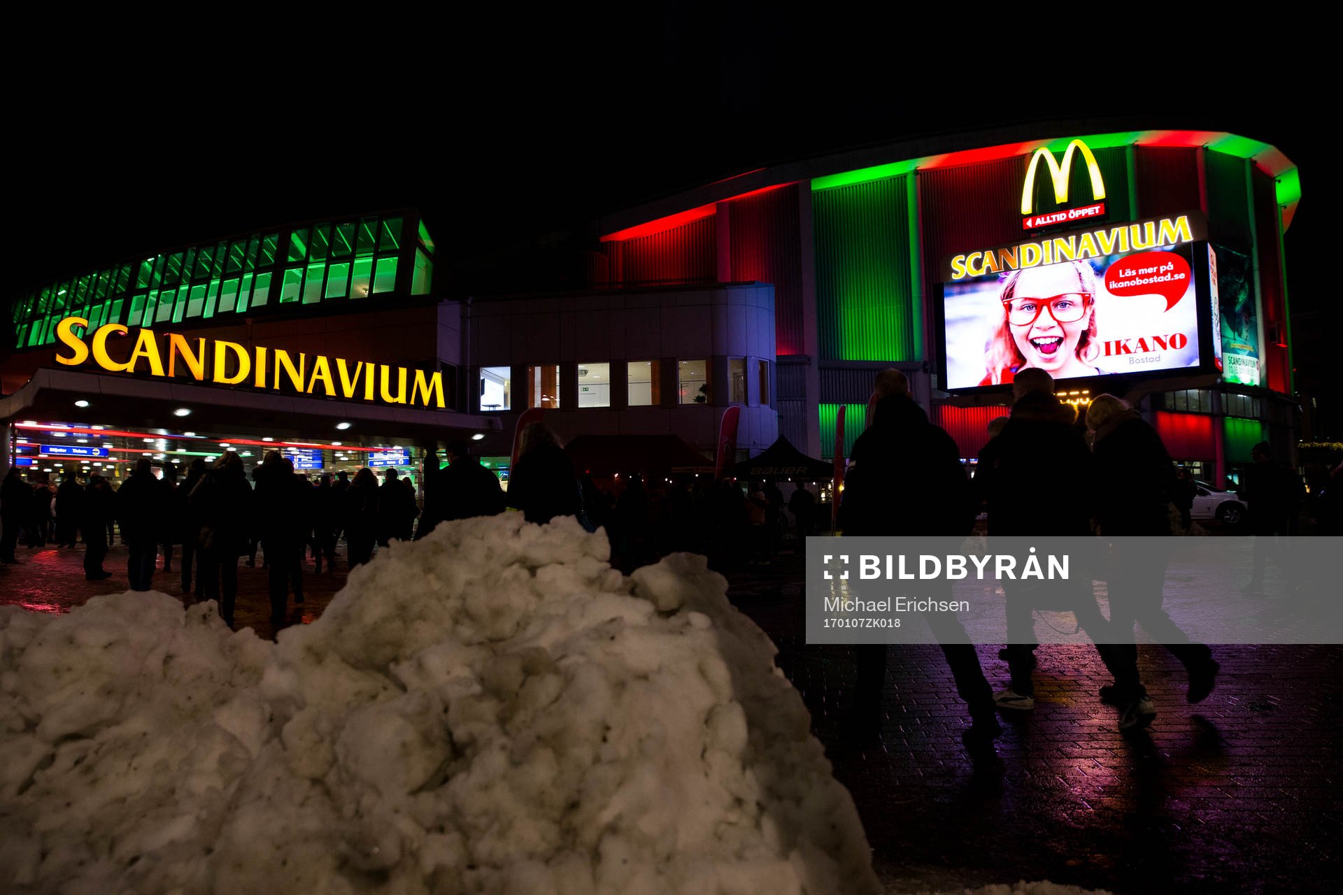 Scandinavium exteriört innan ishockeymatchen i SHL mellan