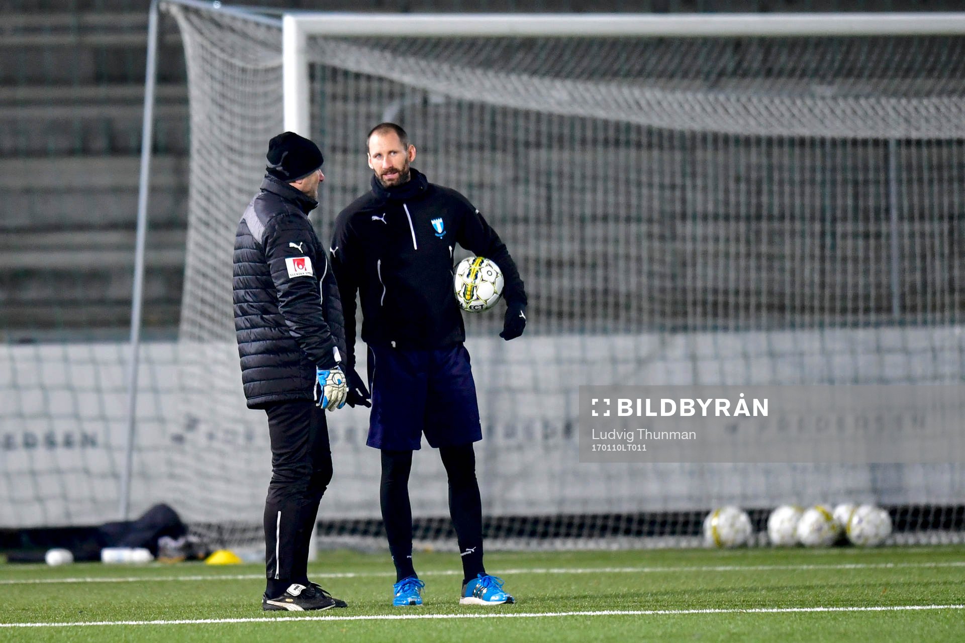 Malmö FFs målvaktstränaren Jonnie Fedel och målvakt