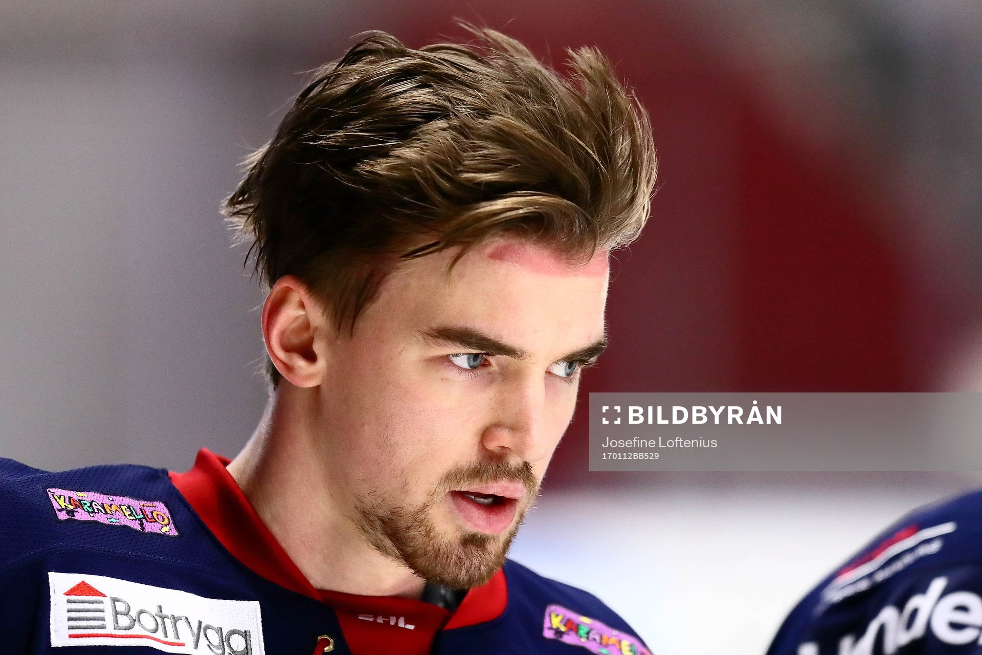 Linköpingsspelare innan ishockeymatchen i SHL mellan