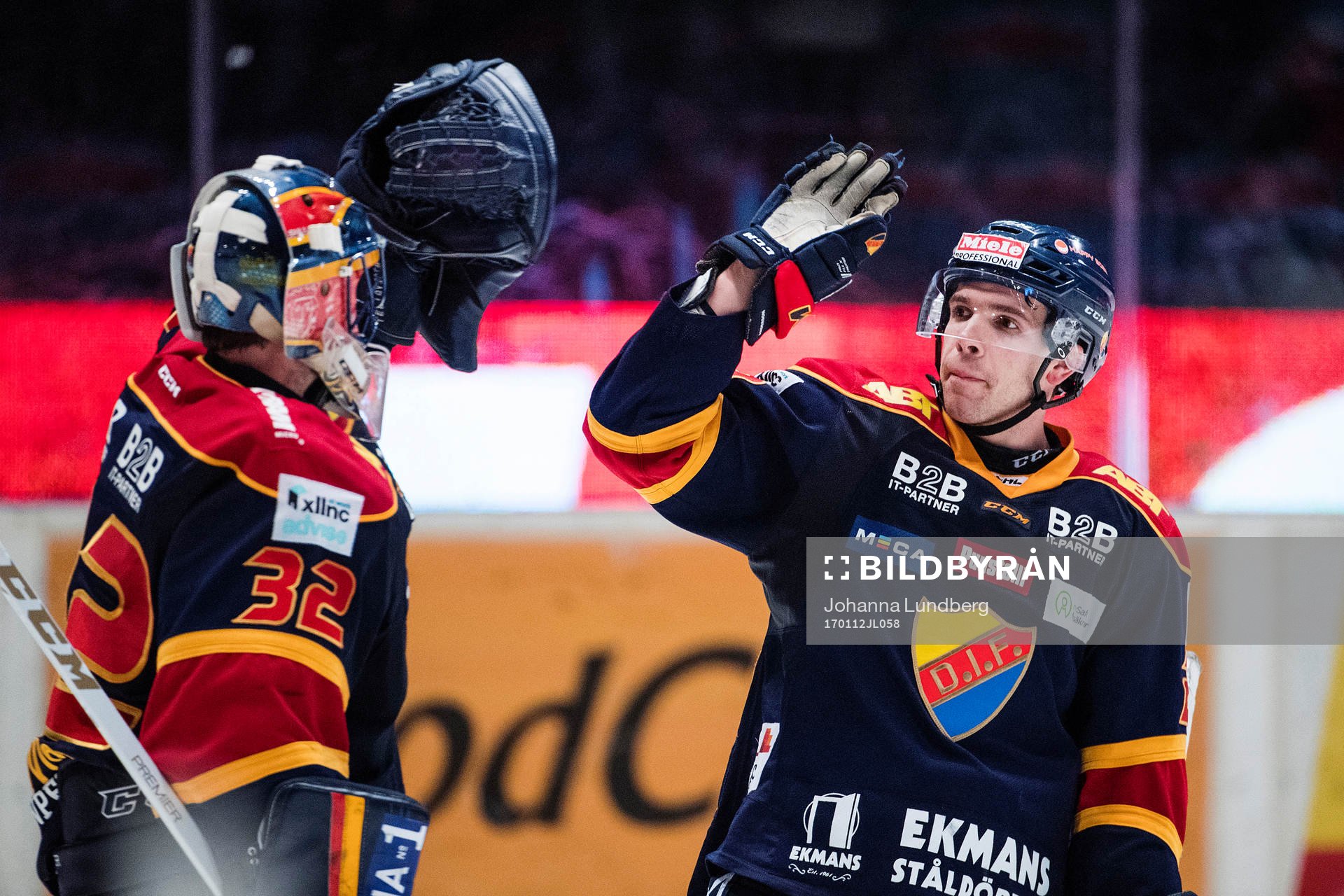 Djurgårdens målvakt Mikael Tellqvist och Matt Anderson