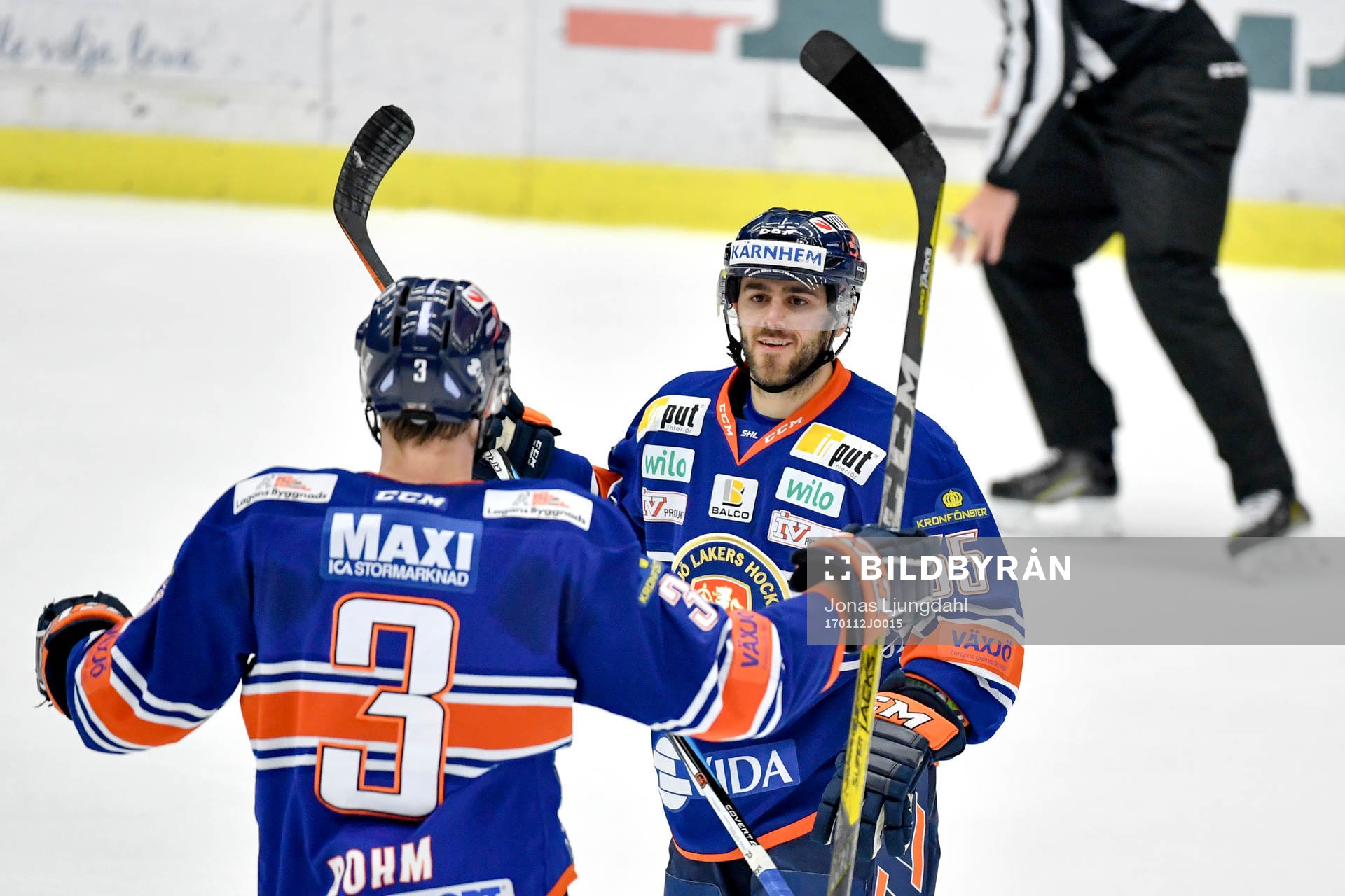 Växjös Oliver Bohm och Nick Bailen jublar