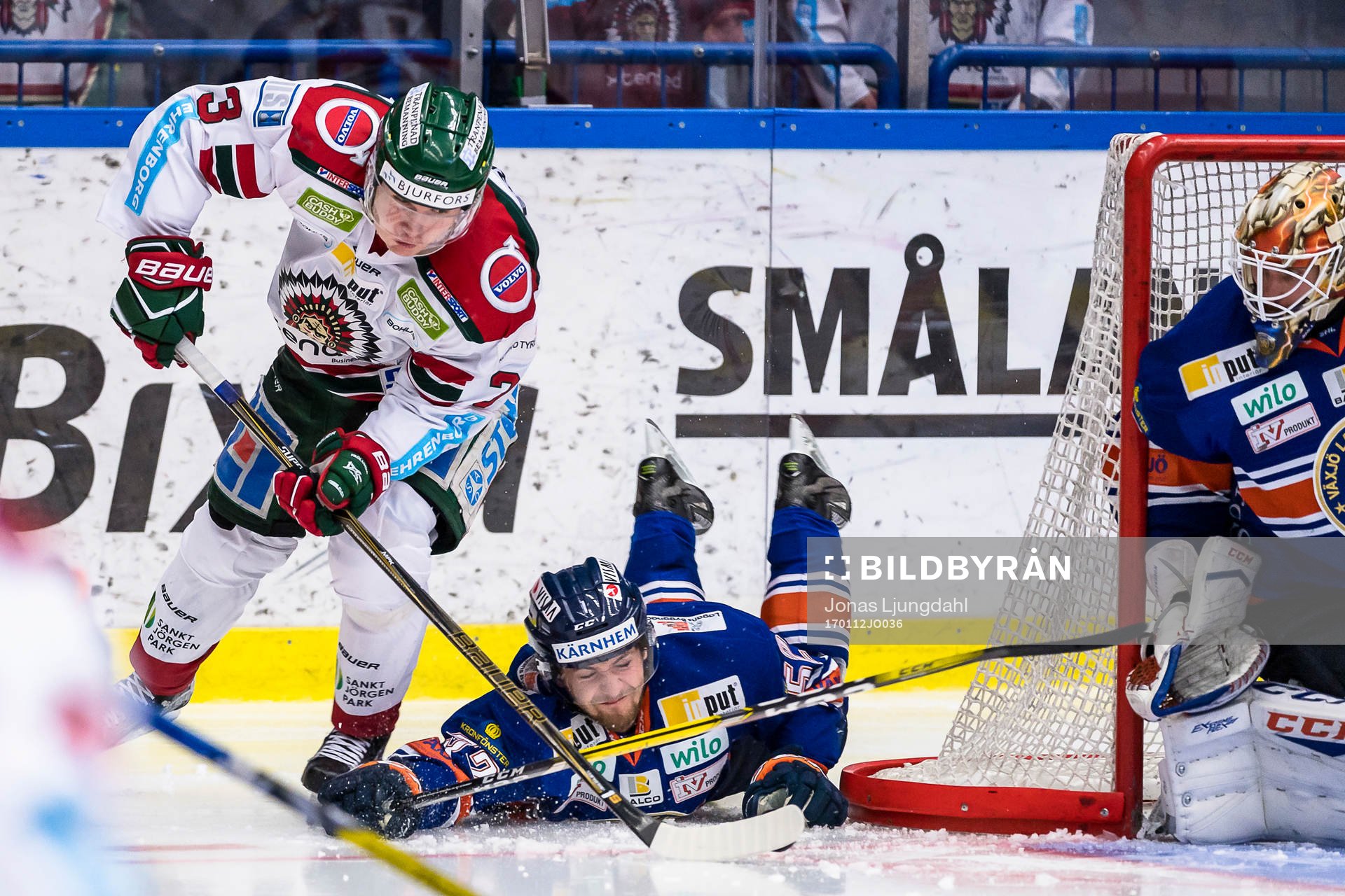 Växjös Arvid Lundberg faller