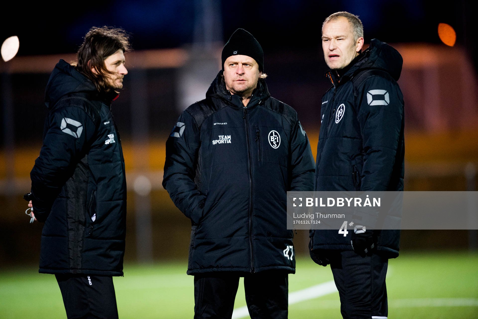 Tränare Agim Sopi, Jonas Thern och Håkan Svensson