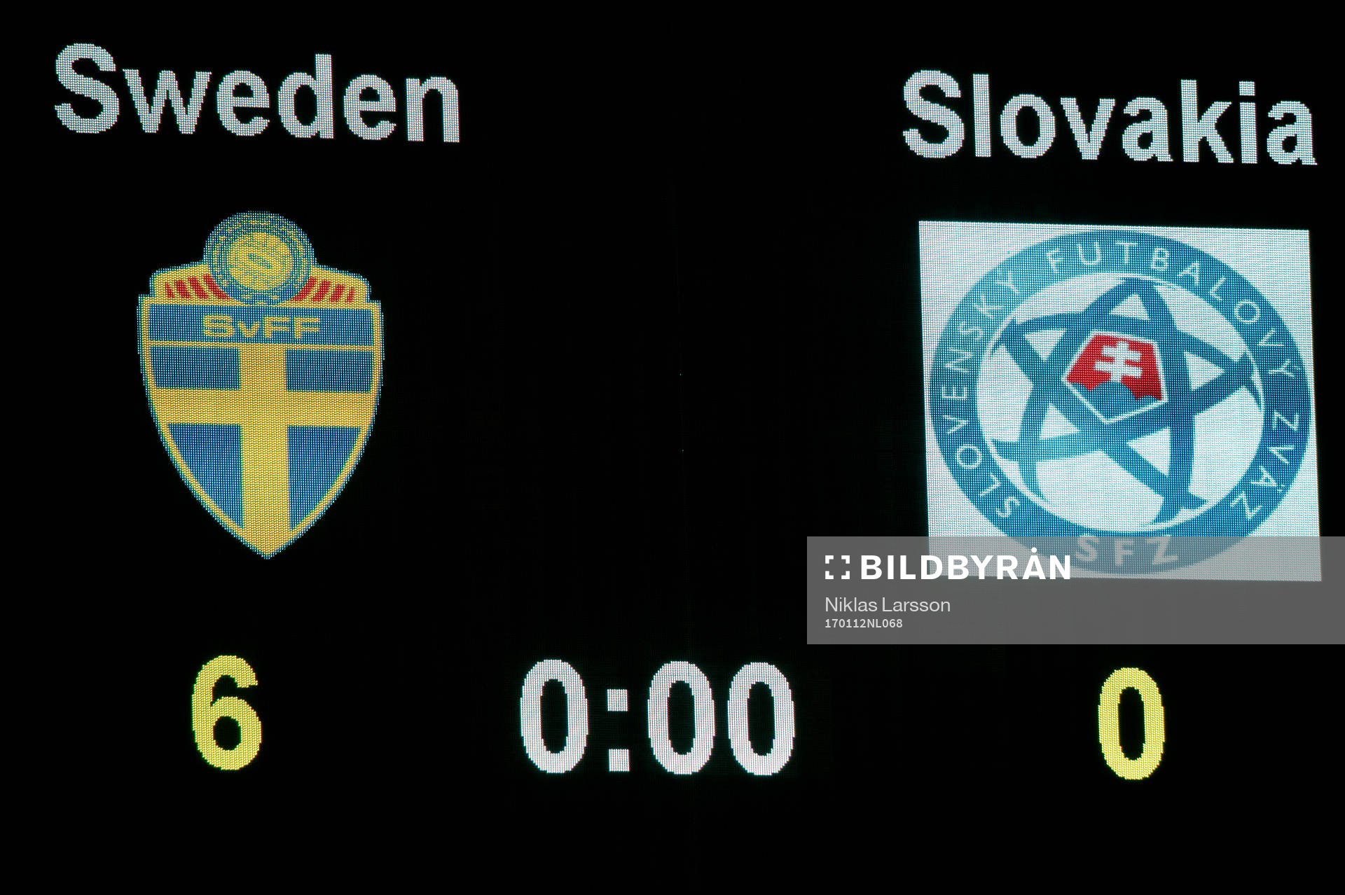 Resultattavlan visar 6-0