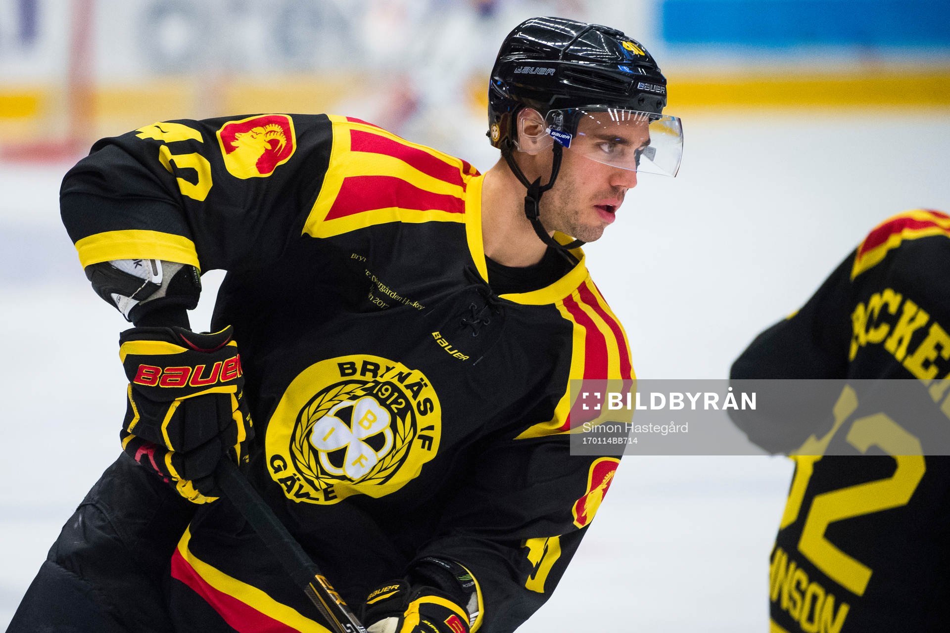 Brynäs Jesper Jensen före ishockeymatchen i SHL mellan
