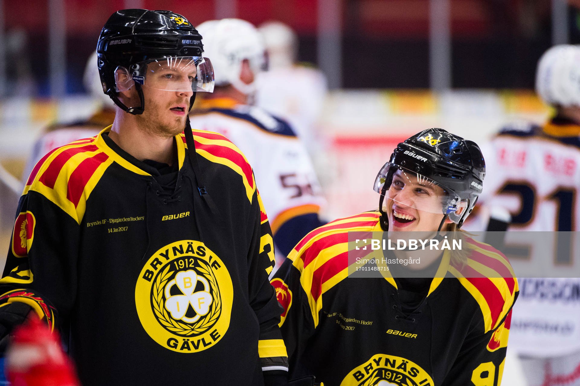 Brynäs Nick Johnson före ishockeymatchen i SHL mellan