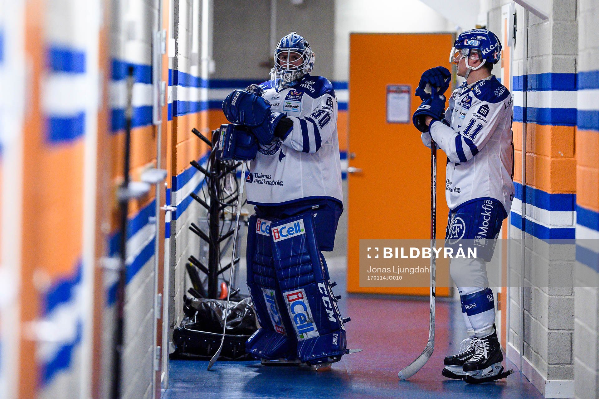 Leksands målvakt Henrik Haukeland och Martin Karlsson