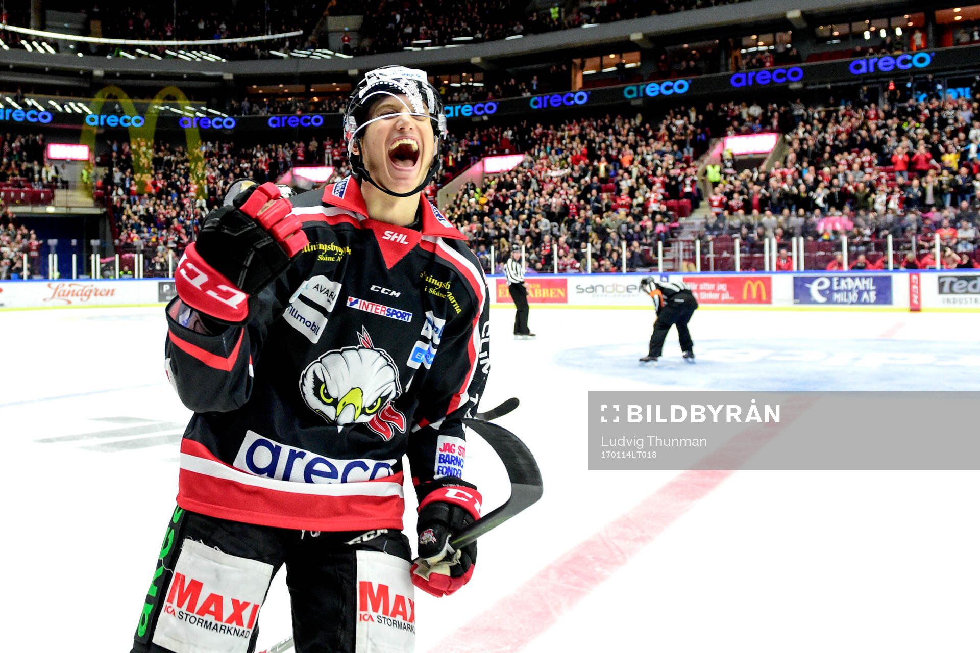 Malmö Redhawks Robin Alvarez jublar