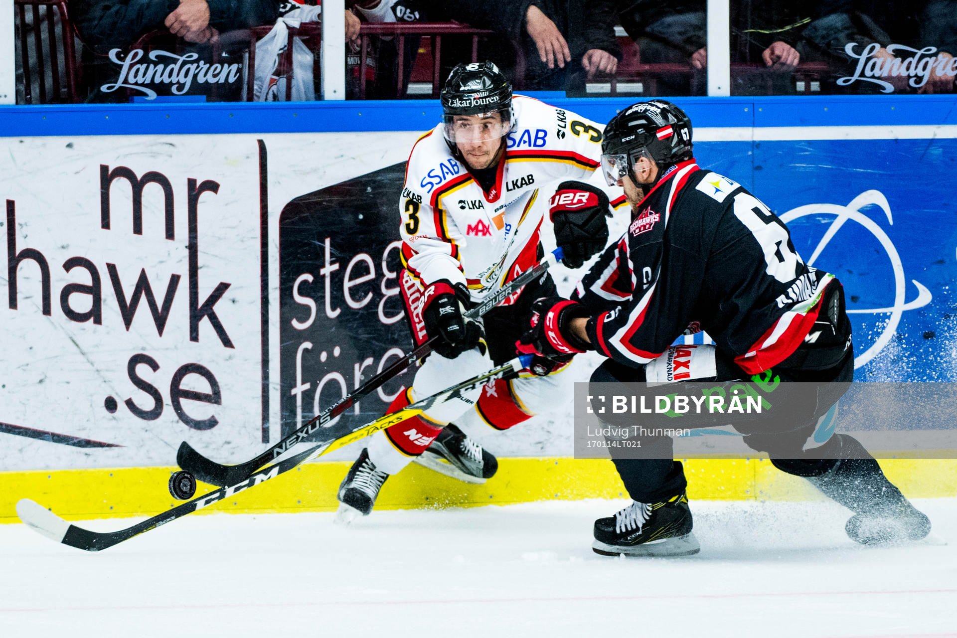 Luleås Daine Todd och Malmö Redhawks Stefan Warg