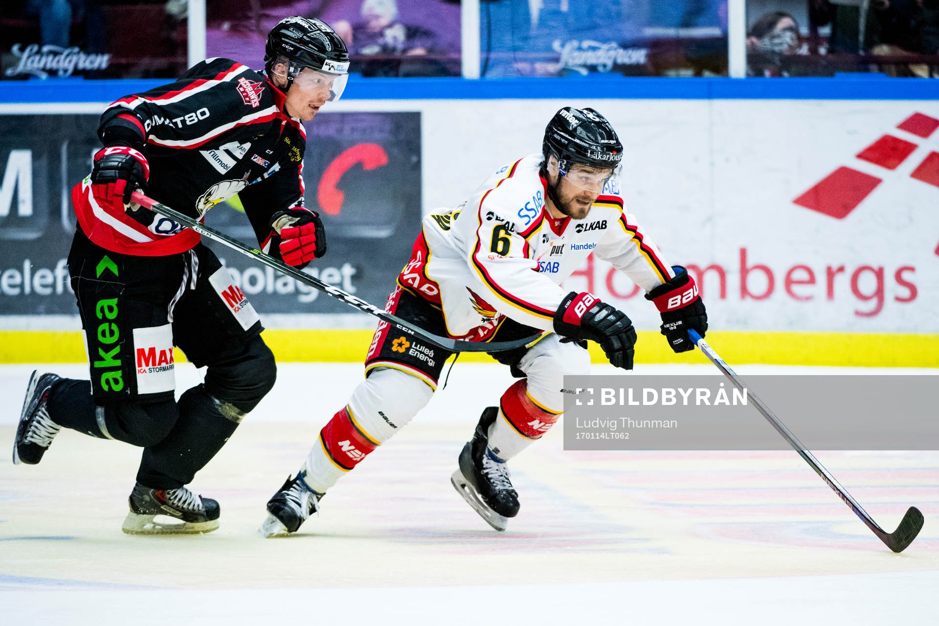 Malmö Redhawks Lars Bryggman och Luleås Craig Schira