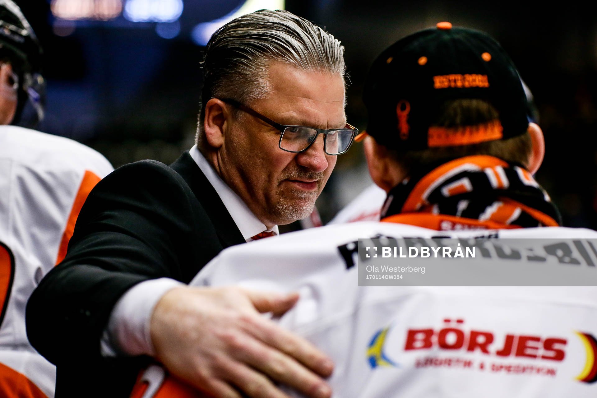 Karlskronas tränare Per Hånberg och målvakt Johan