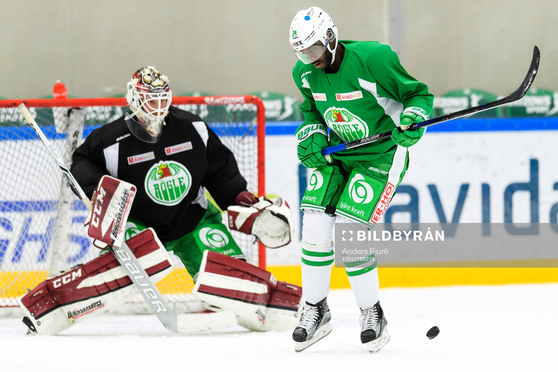 Rögles målvakt Anders Lindbäck och Edwin Hedberg