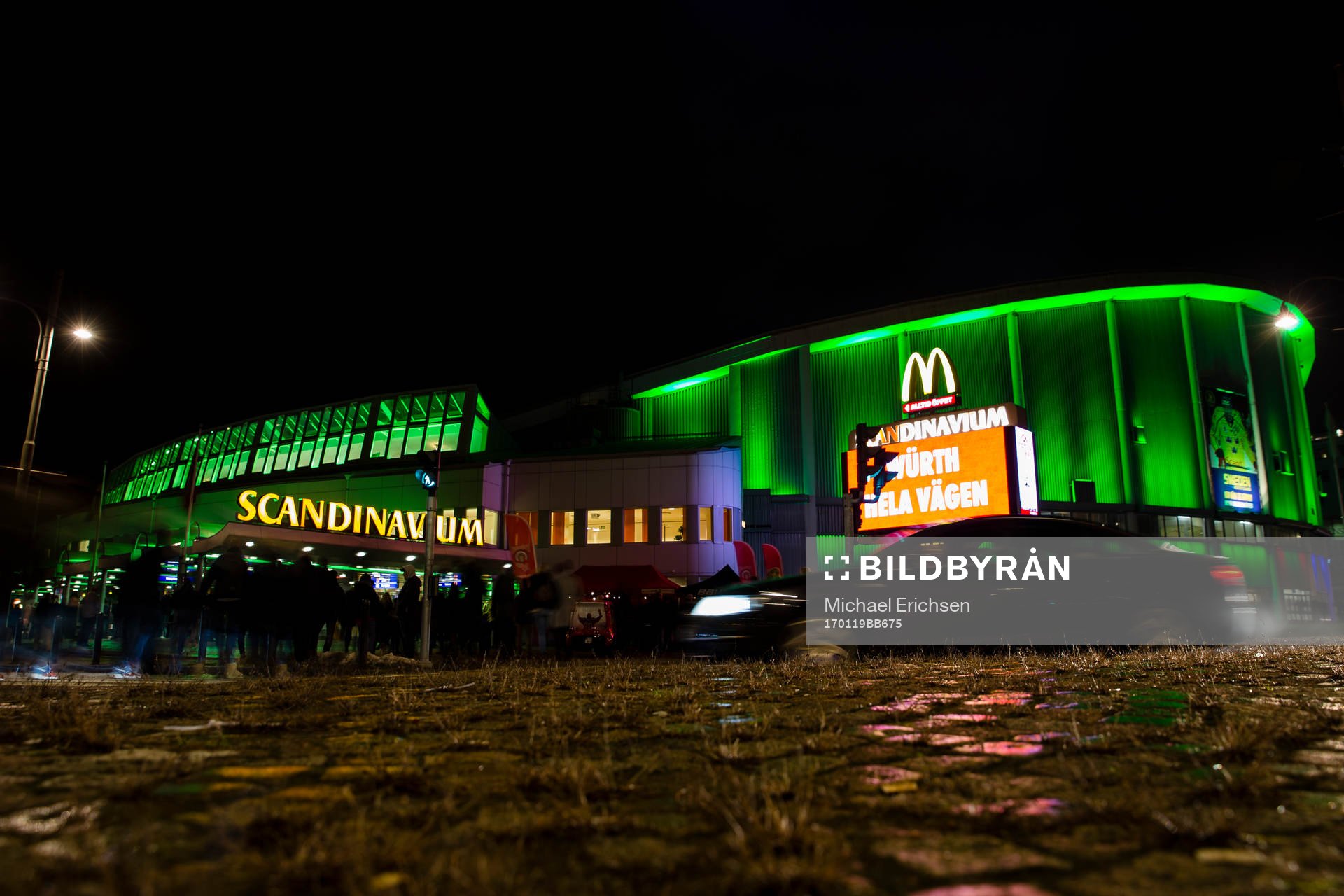 Scandinavium exteriört innan ishockeymatchen i SHL mellan