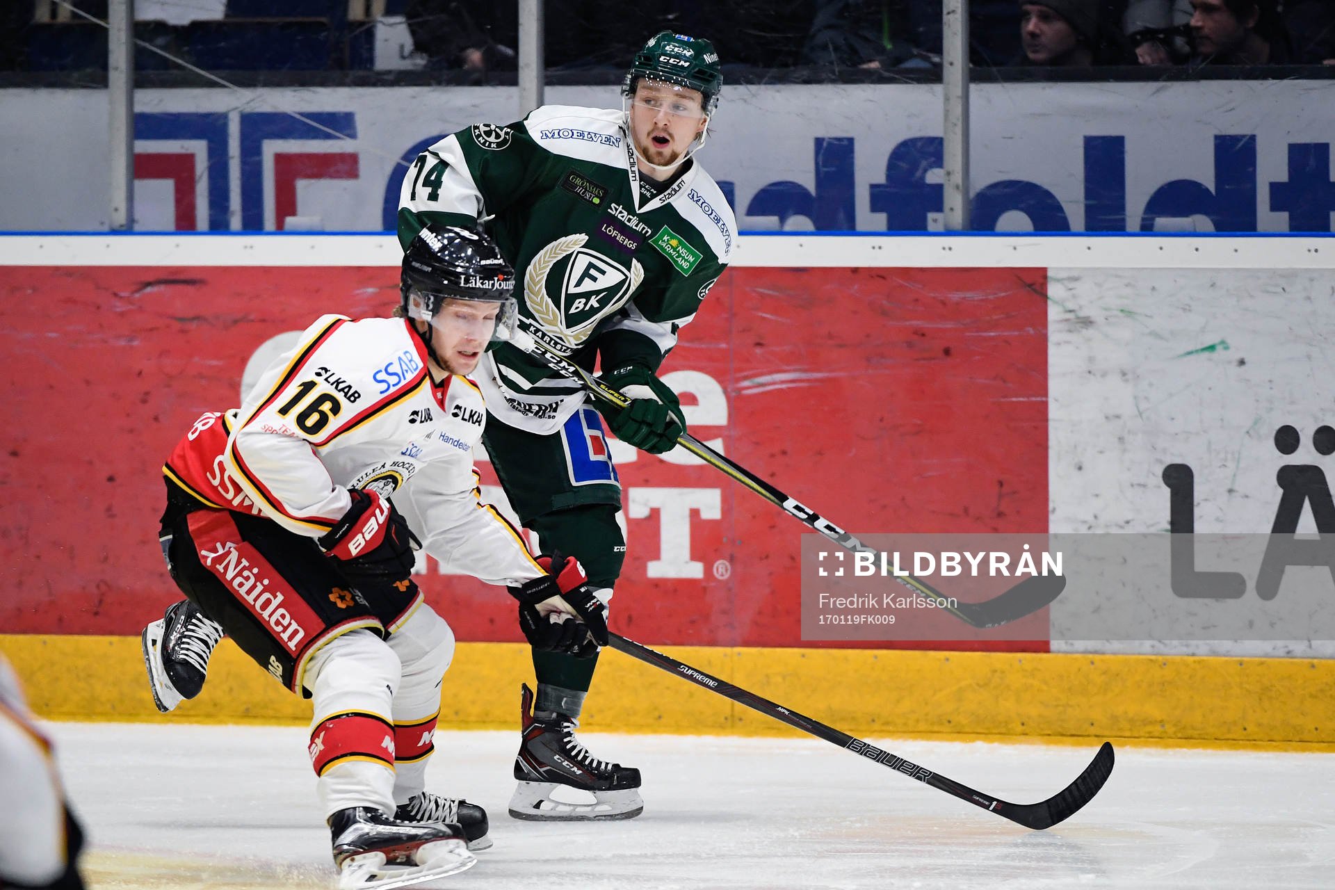 Luleås Einar Emanuelsson Färjestads Rasmus Asplund