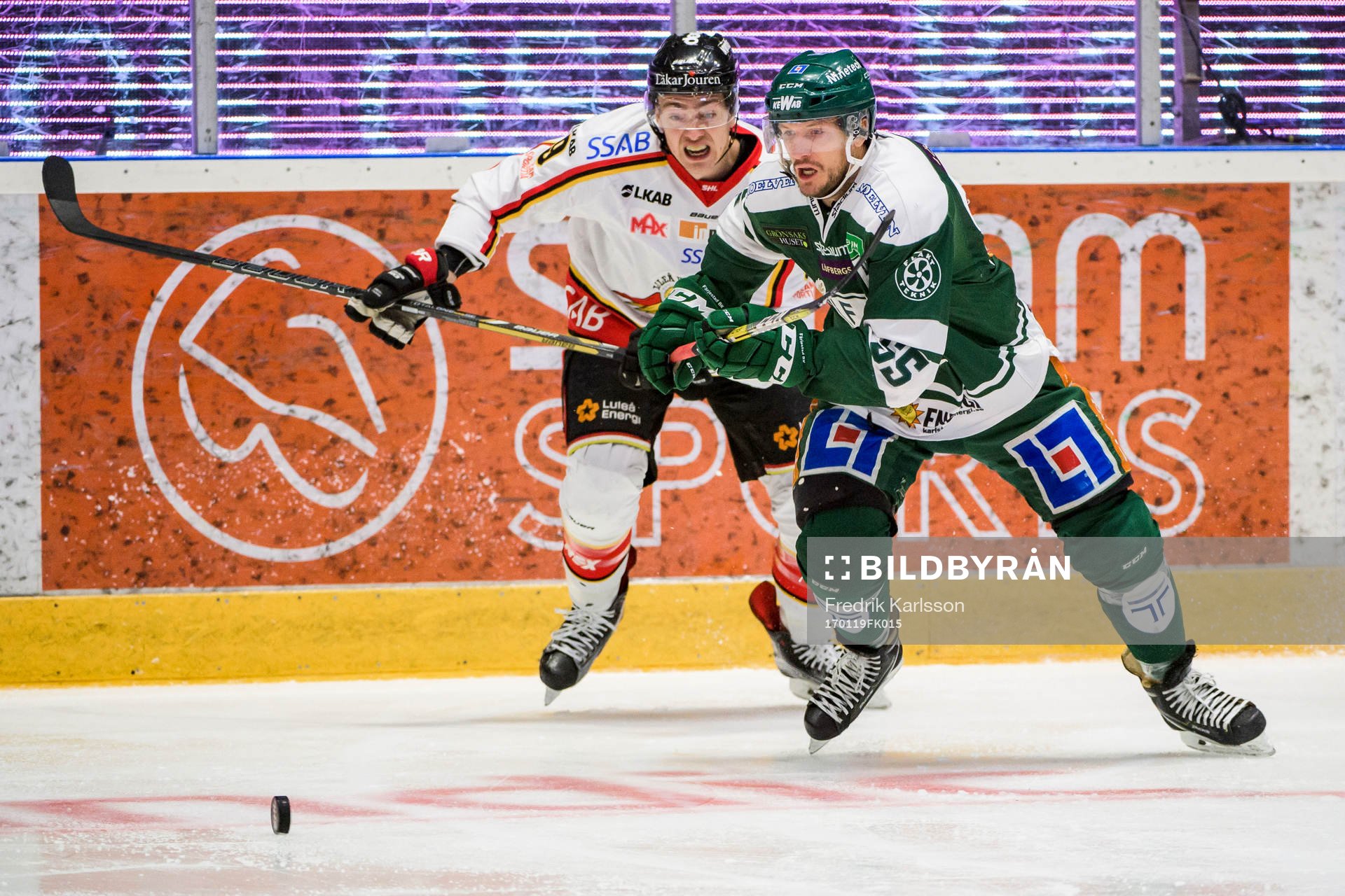 Luleås Kim Johansson och Färjestads Ole-Kristian Tollefsen