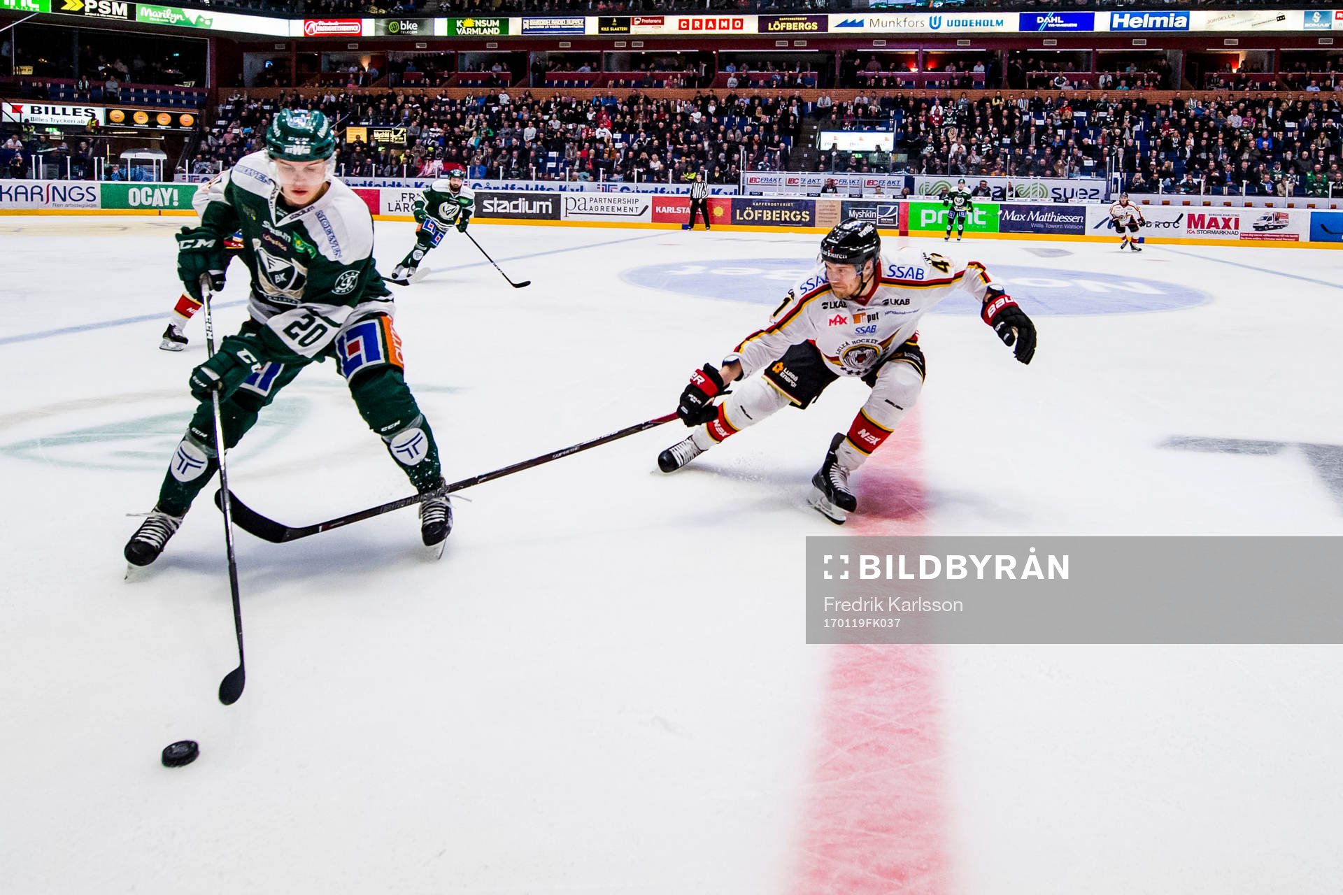 Färjestads Joel Eriksson Ek och Luleås Ilari Melart