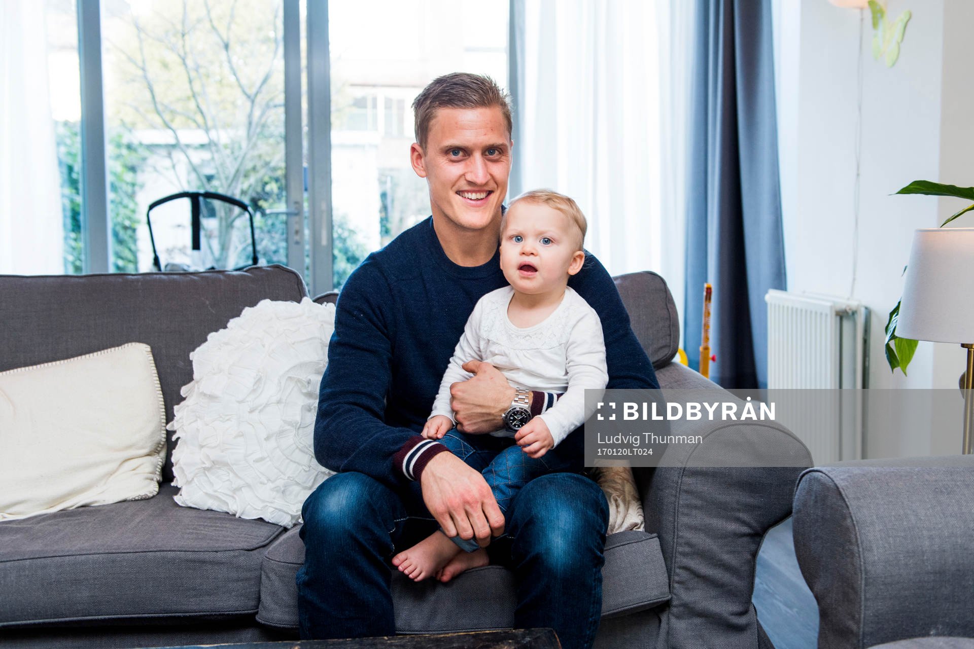 Feyenoords Pär Hansson och dottern Selma
