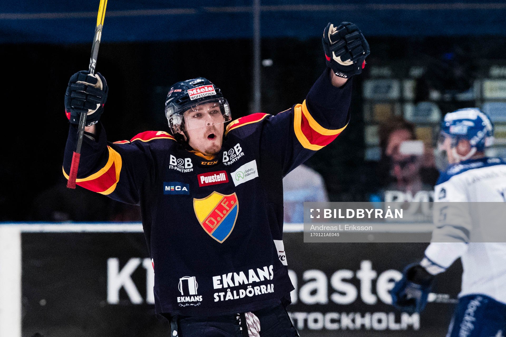 Djurgårdens Linus Johansson jublar
