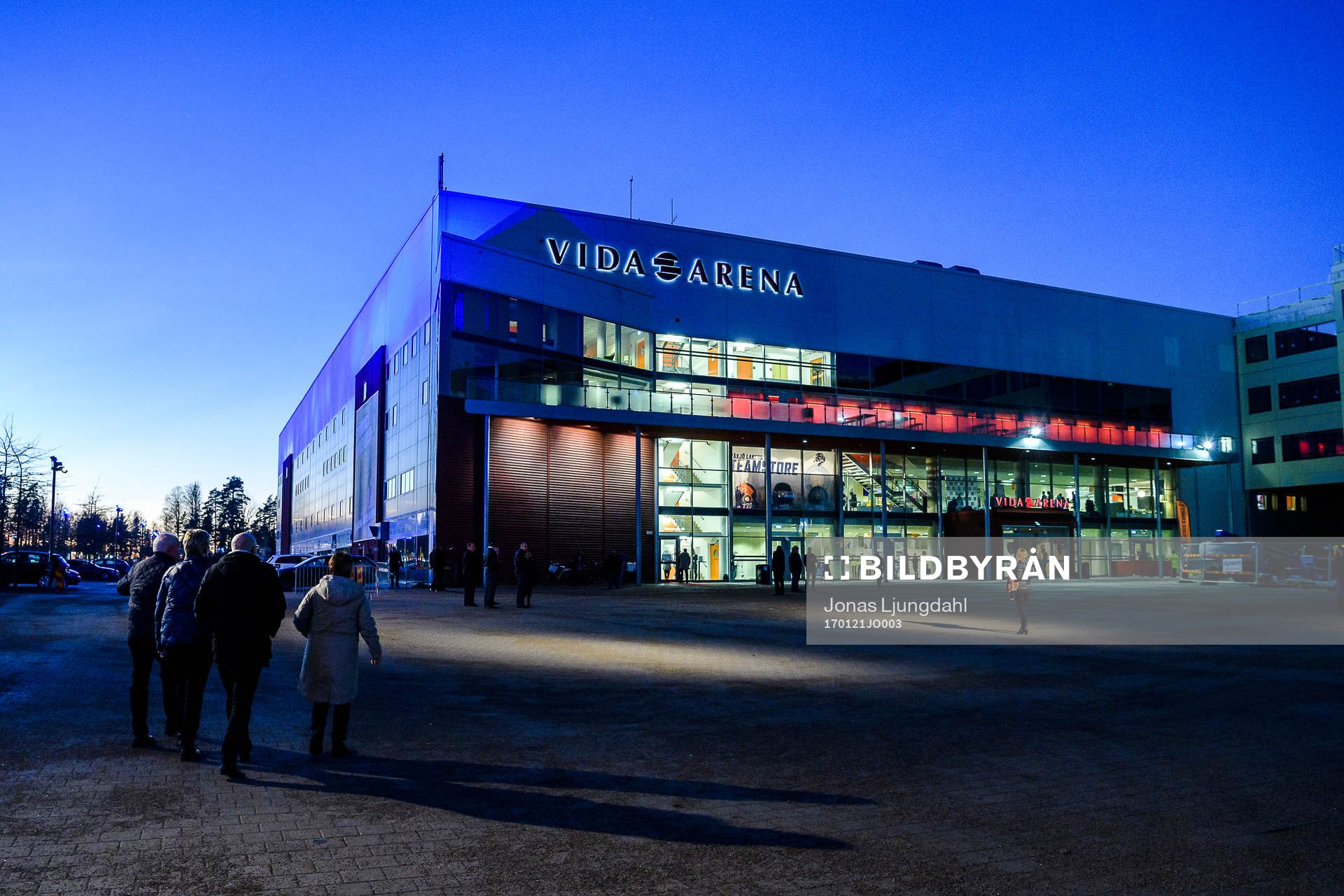 Generell exteriör vy på Vida arena före ishockeymatchen