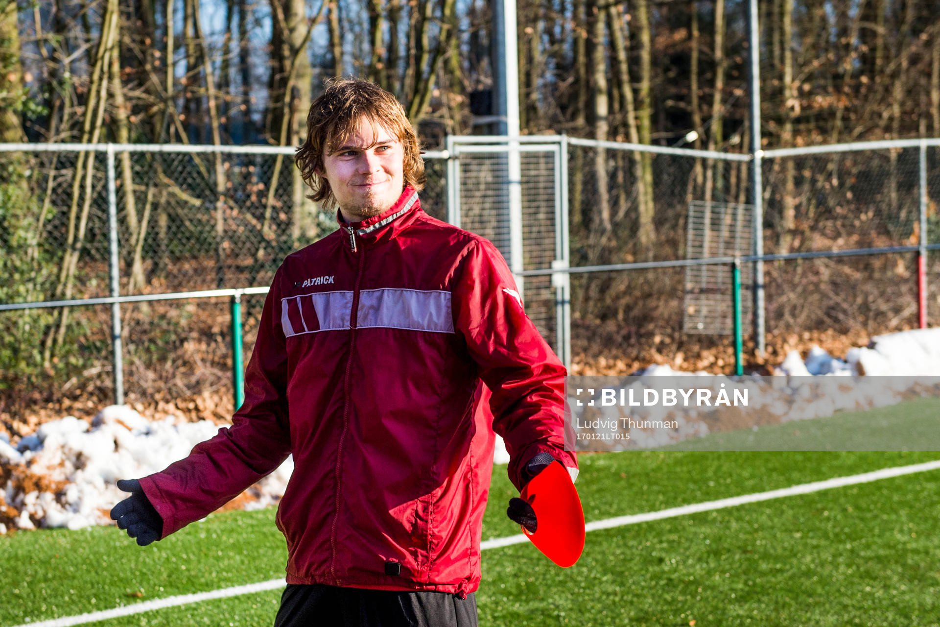 Nijmegens Sam Lundholm under en fotbollsträning den 21 januari 2017 i Nijmegen.