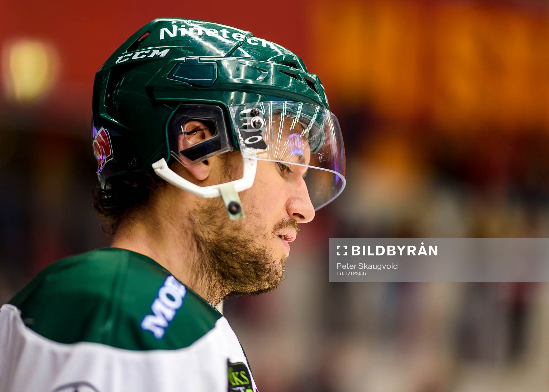 Färjestads Ole-Kristian Tollefsen på uppvärmningen