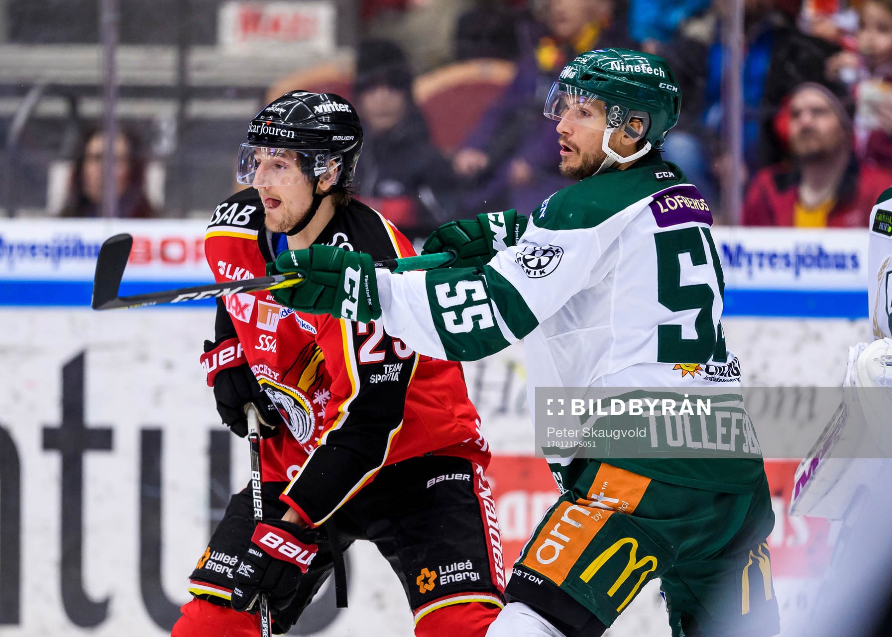 Luleås Anton Hedman och Färjestads Ole-Kristian Tollefsen