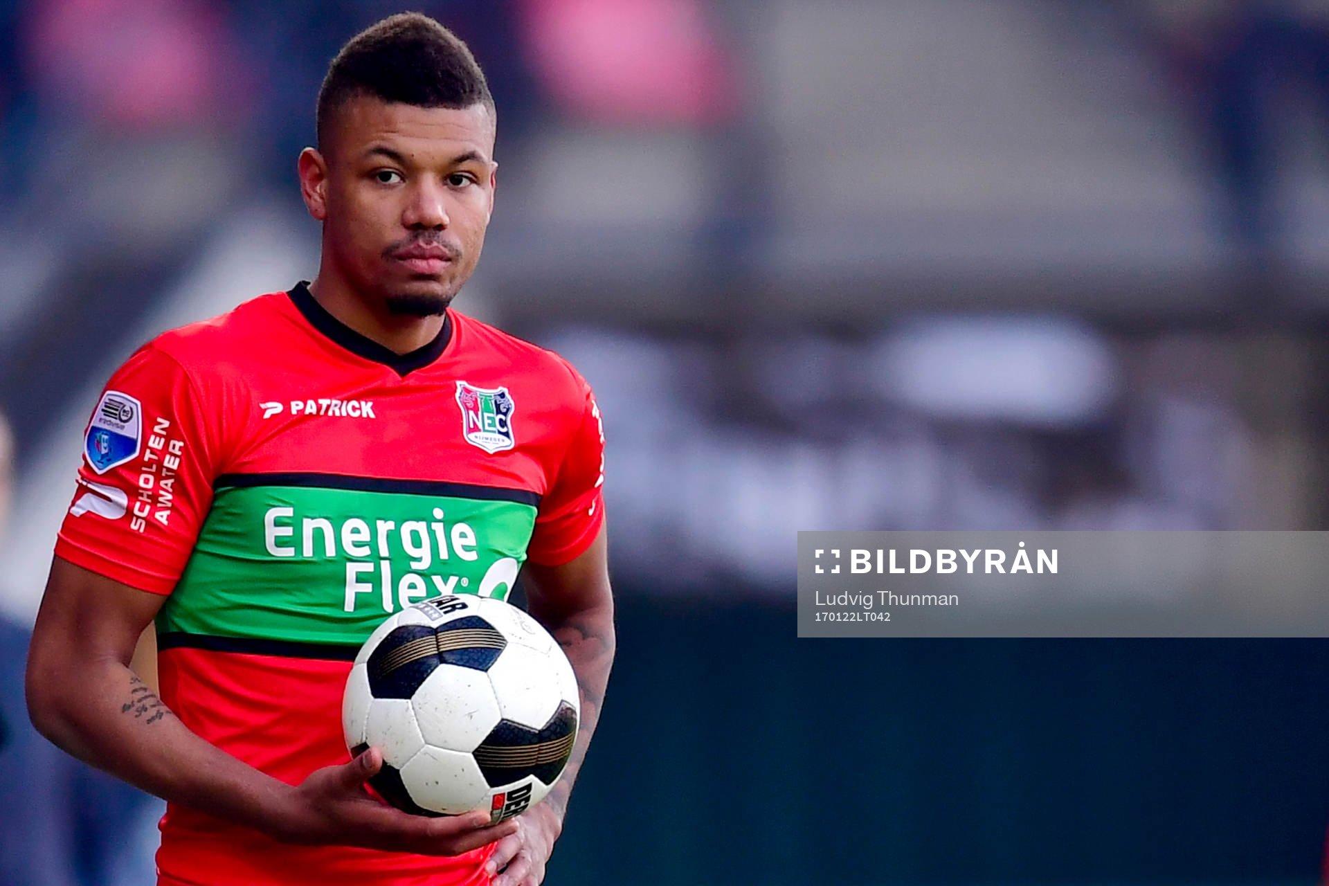 Nijmegens Mikael Dyrestam under fotbollsmatchen i Nederländska ligan den 22 januari 2017 i Nijmegen.