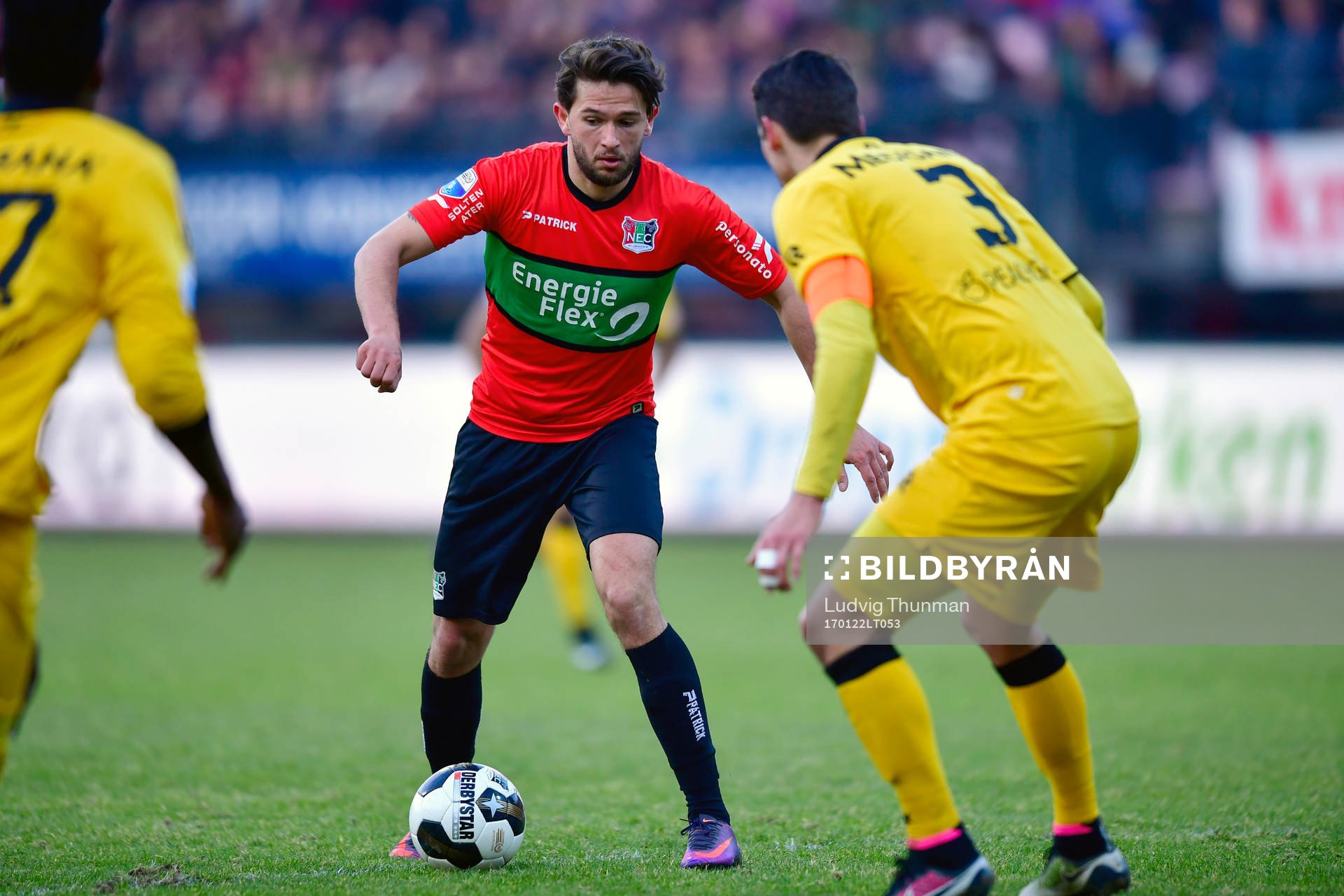 Nijmegens Julian von Haacke under fotbollsmatchen i Nederländska ligan den 22 januari 2017 i Nijmegen.