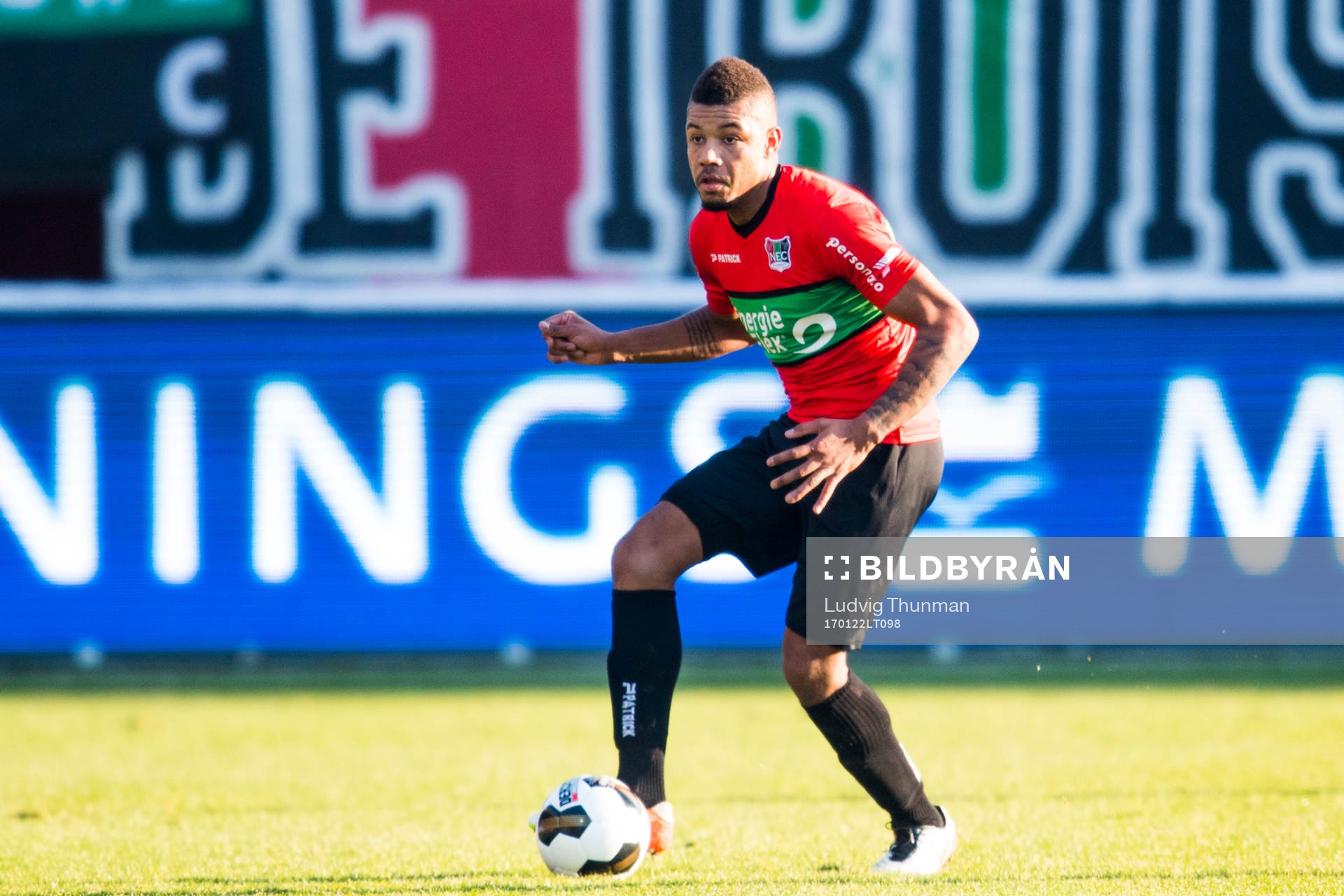 Nijmegens Mikael Dyrestam under fotbollsmatchen i Nederländska ligan den 22 januari 2017 i Nijmegen.
