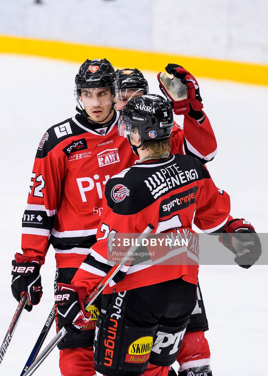 Piteås Petter Mäkitalo (h) jublar
