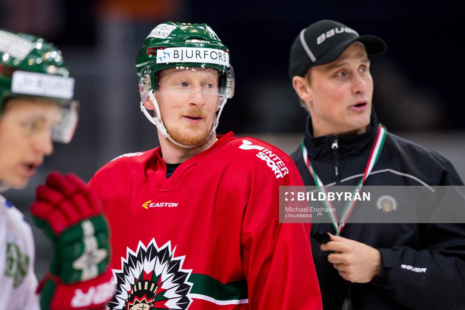 Frölundas Simon Hjalmarsson och tränare Roger Rönnberg