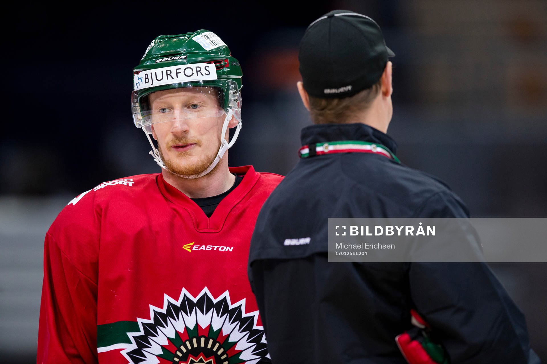 Frölundas Simon Hjalmarsson och tränare Roger Rönnberg