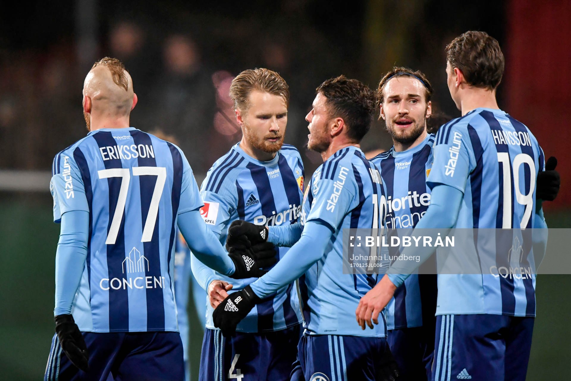 Djurgårdens Magnus Eriksson, Jacob Une Larsson, Kerim