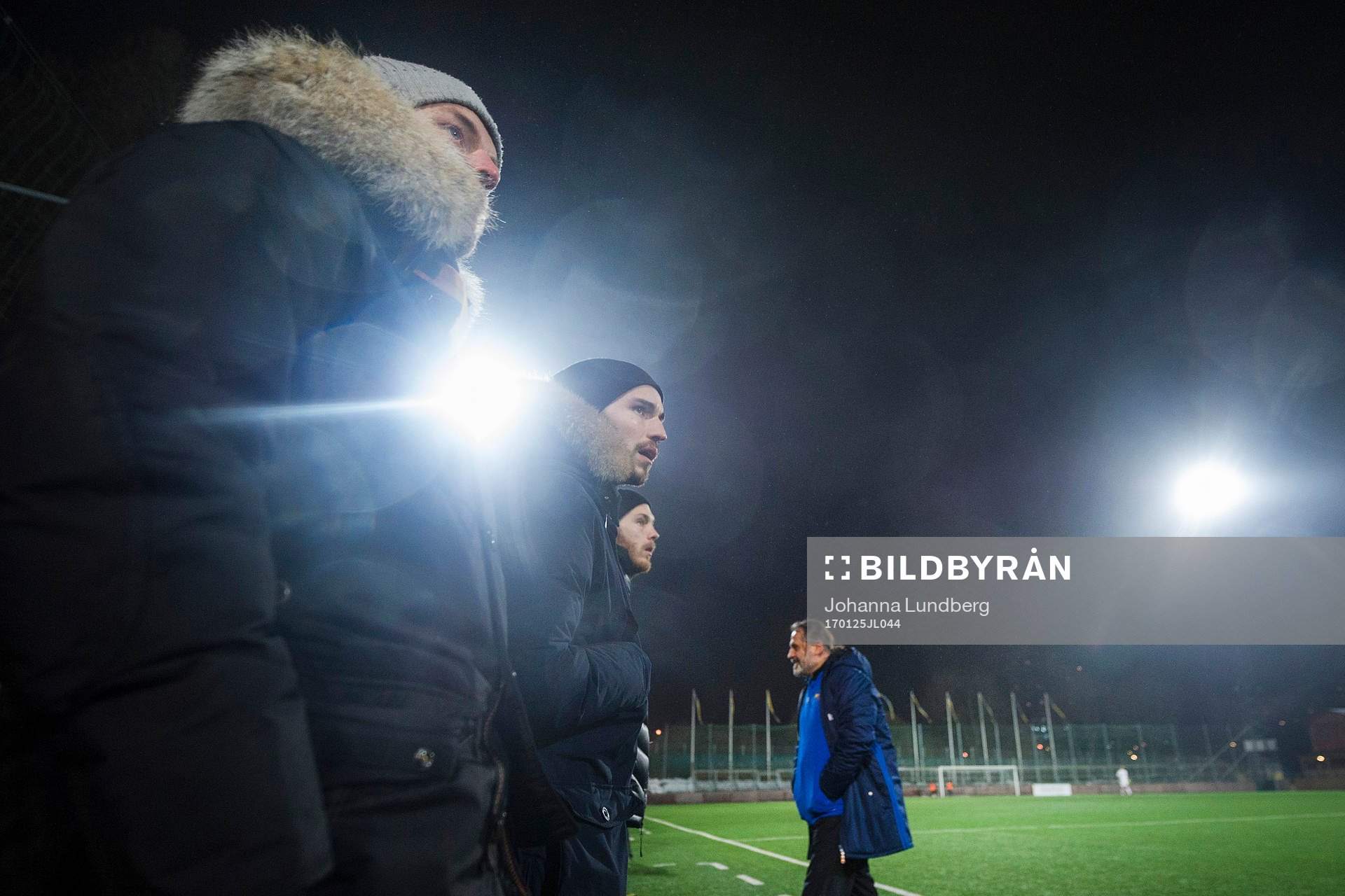 Djurgårdens Kerim Mrabti, Kevin Walker och tränare Özcan
