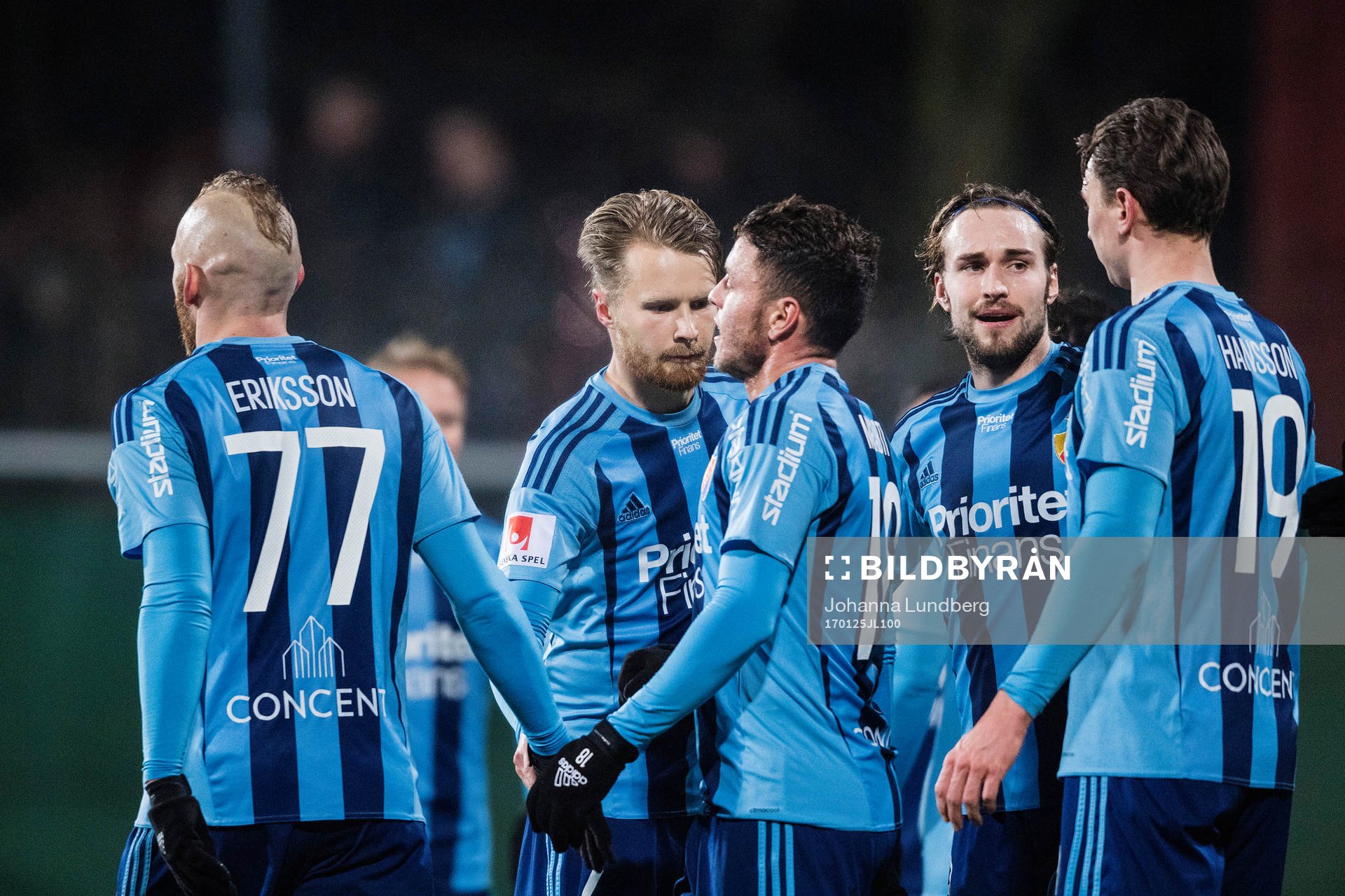 Djurgårdens Magnus Eriksson, Jacob Une Larsson, Kerim