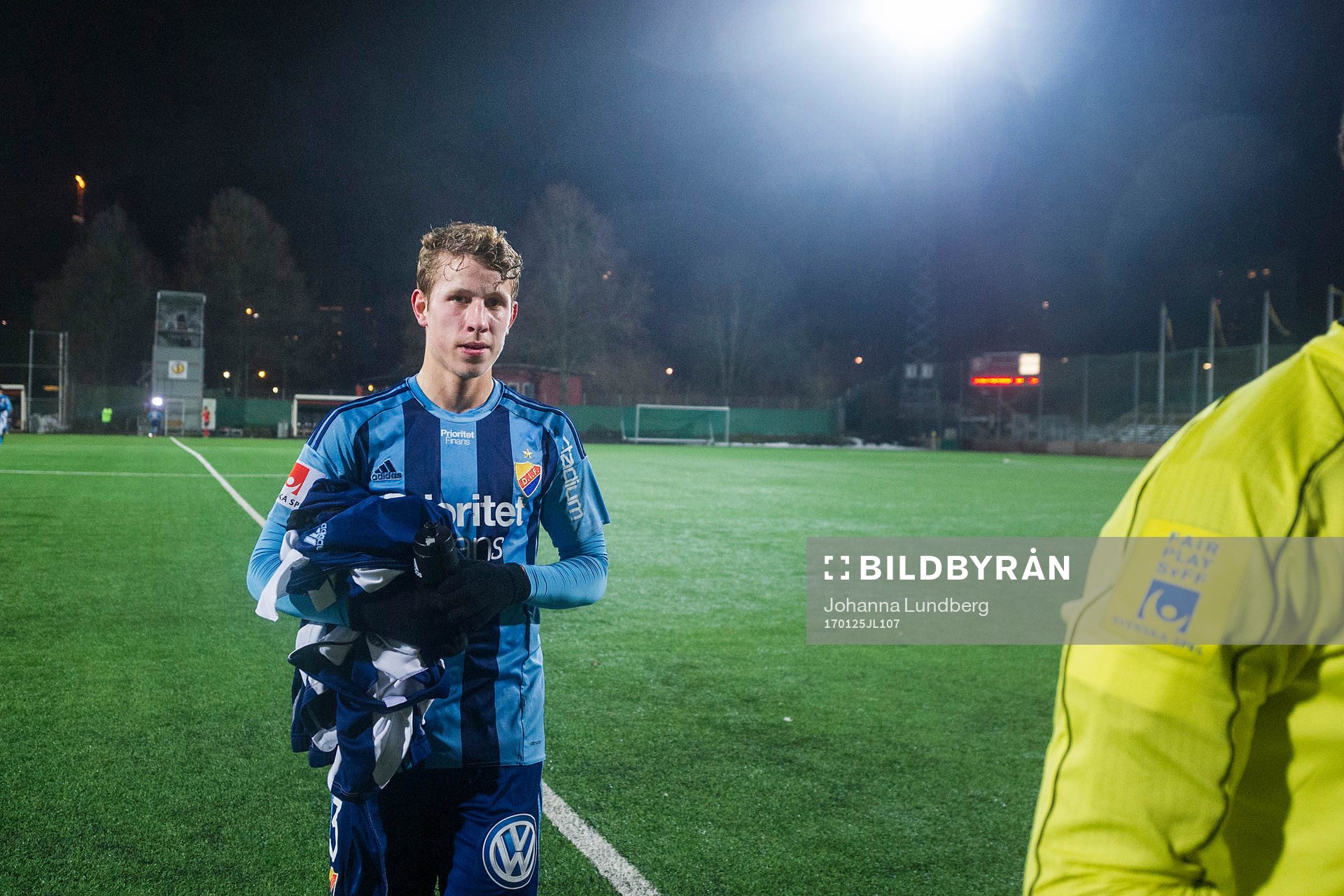 Djurgårdens Marcus Enström under en träningsmatch i fotboll mellan Vasalund och Djurgården den 25 Januari 2017 i Stockholm. 