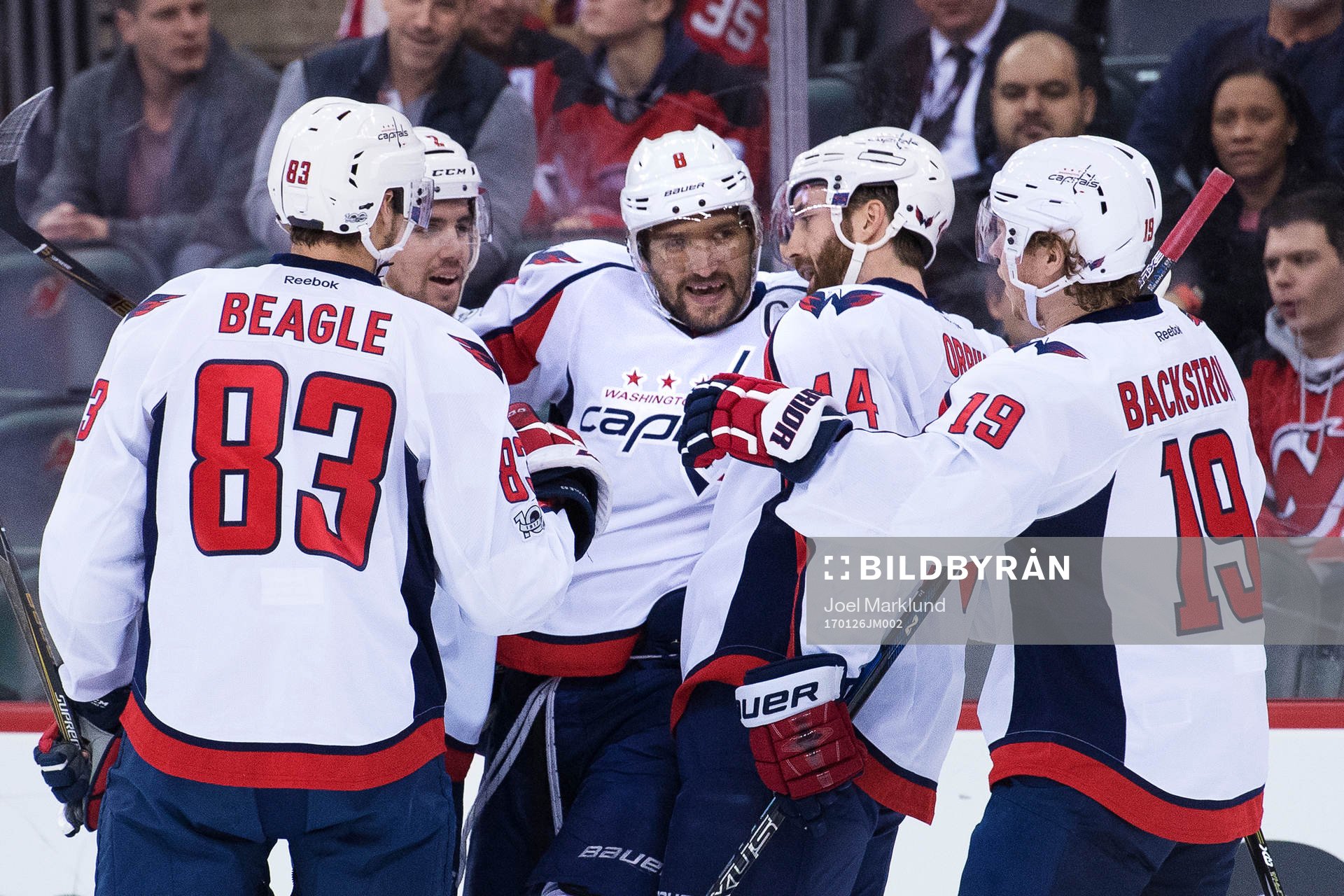 Capitals Jay Beagle, Matt Niskanen, Alexander Ovechkin,