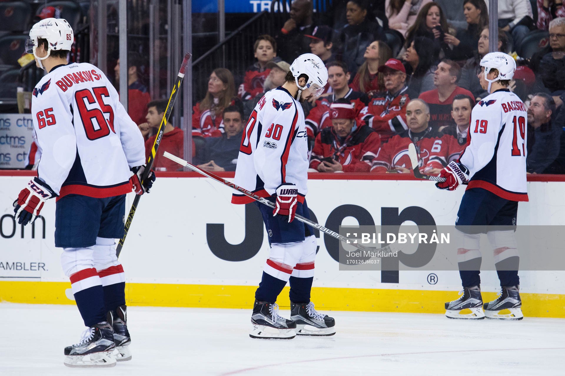 Capitals André Burakovsky, Marcus Johansson och Nicklas