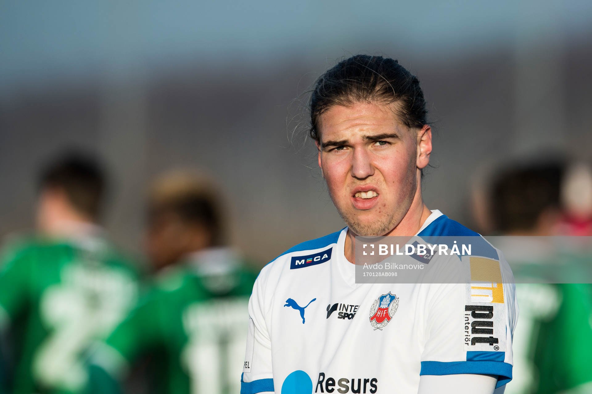 Helsingborgs Charlie Weberg under en träningsmatch mellan Helsingborg och Odense den 28 januari 2017 i Viken.