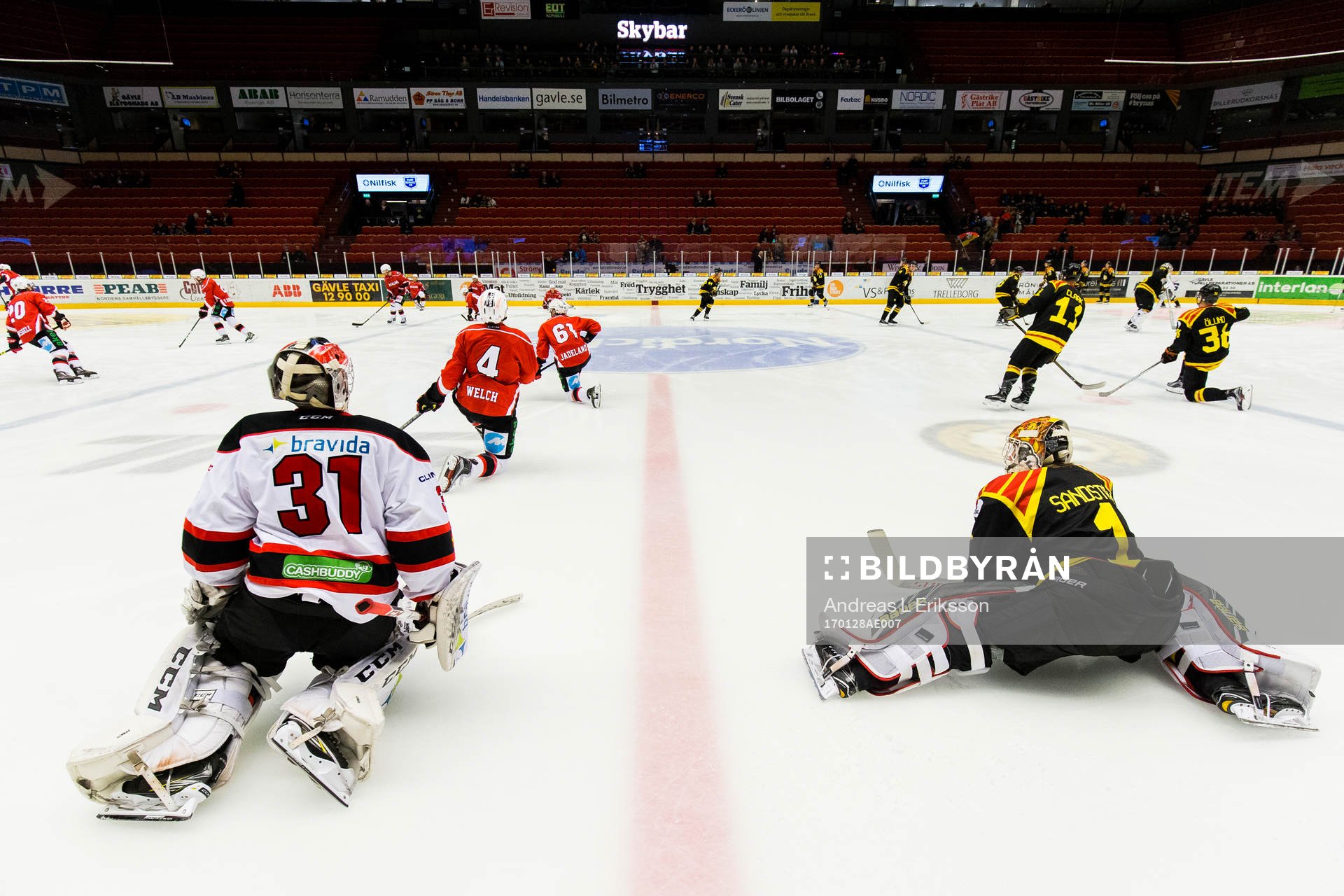 Malmö Redhawks målvakt Tim Hultstrand och Brynäs